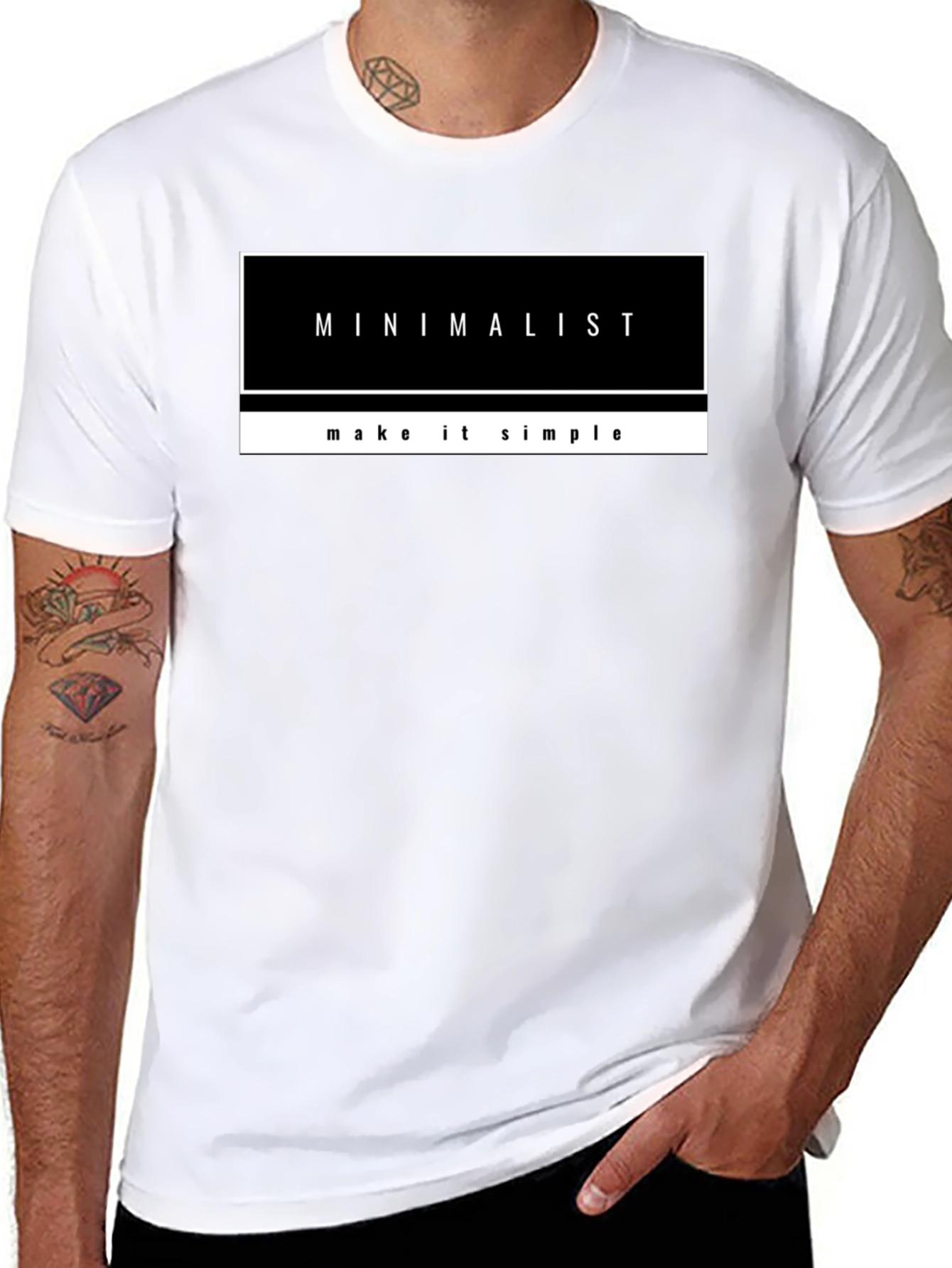 Minimalist Graphic Print Black T-Shirt