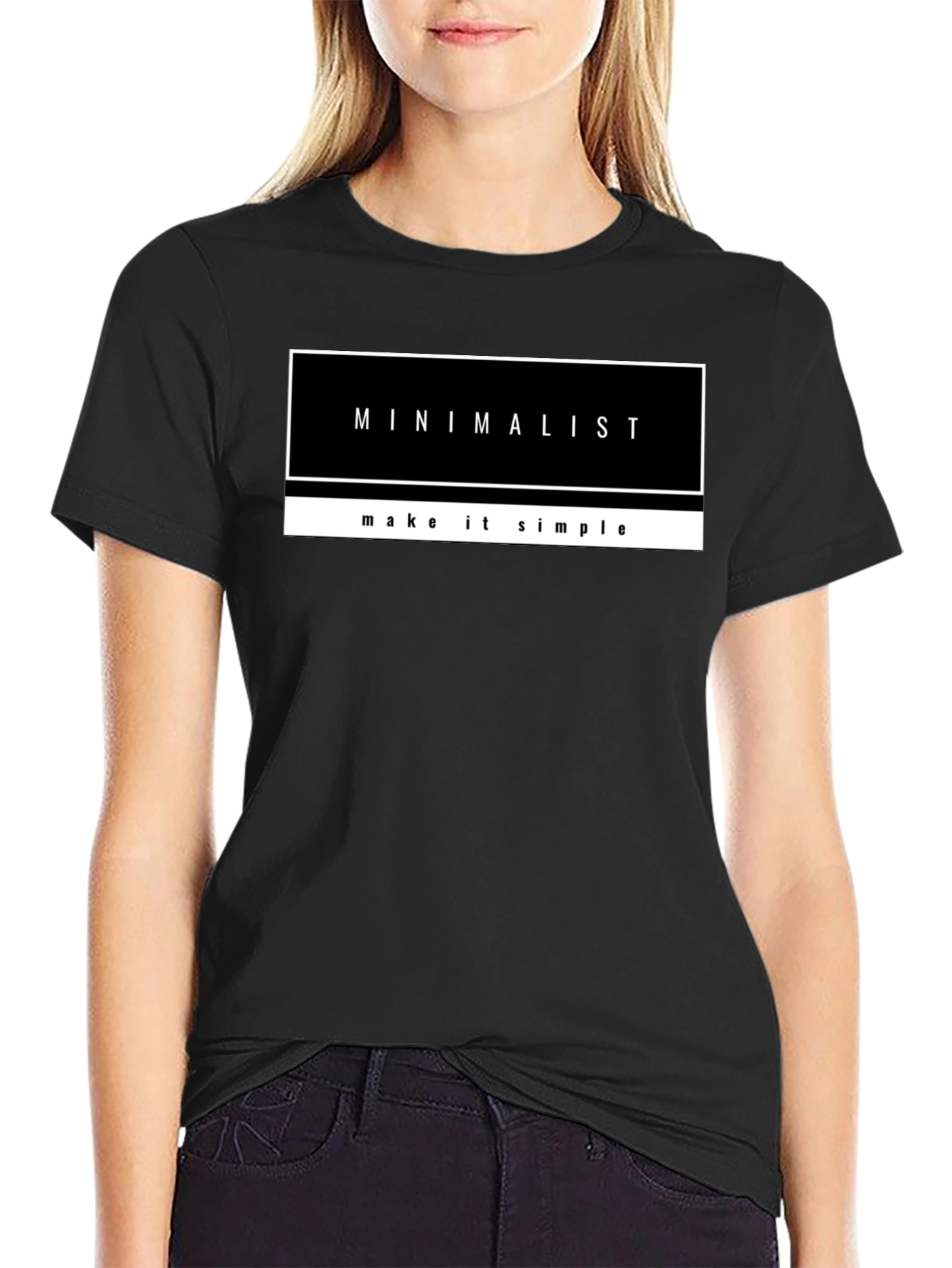 Minimalist Graphic Print Black T-Shirt