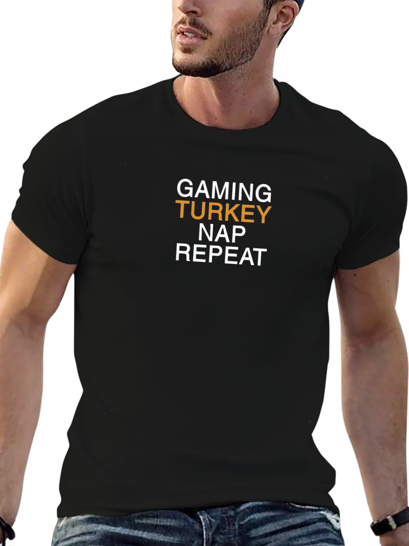 Gaming Turkey Nap Repeat Black T-Shirt