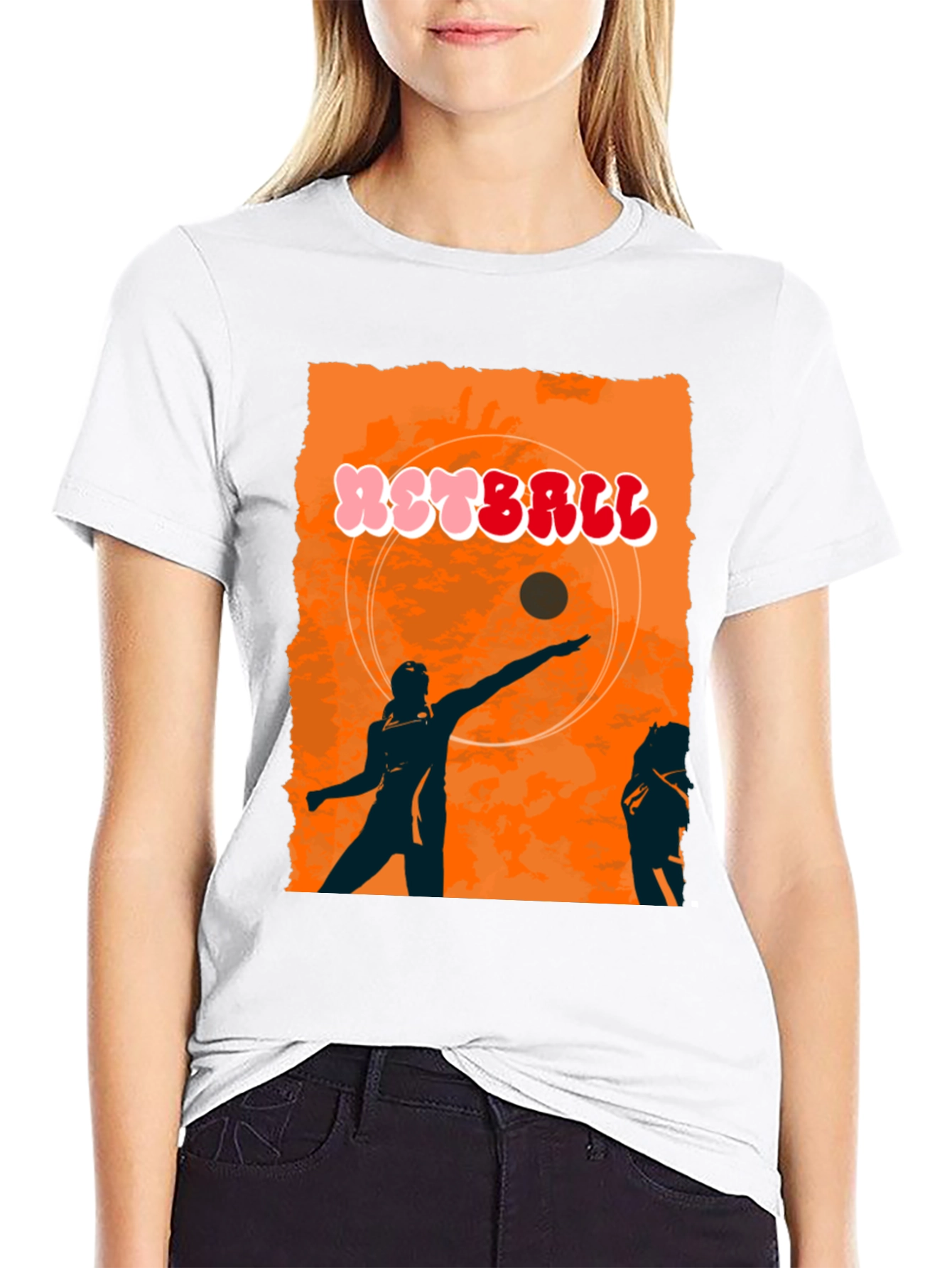 Retro Netball Graphic T-Shirt