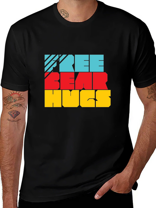 Free Bear Hugs Colorful Graphic Tee Shirt