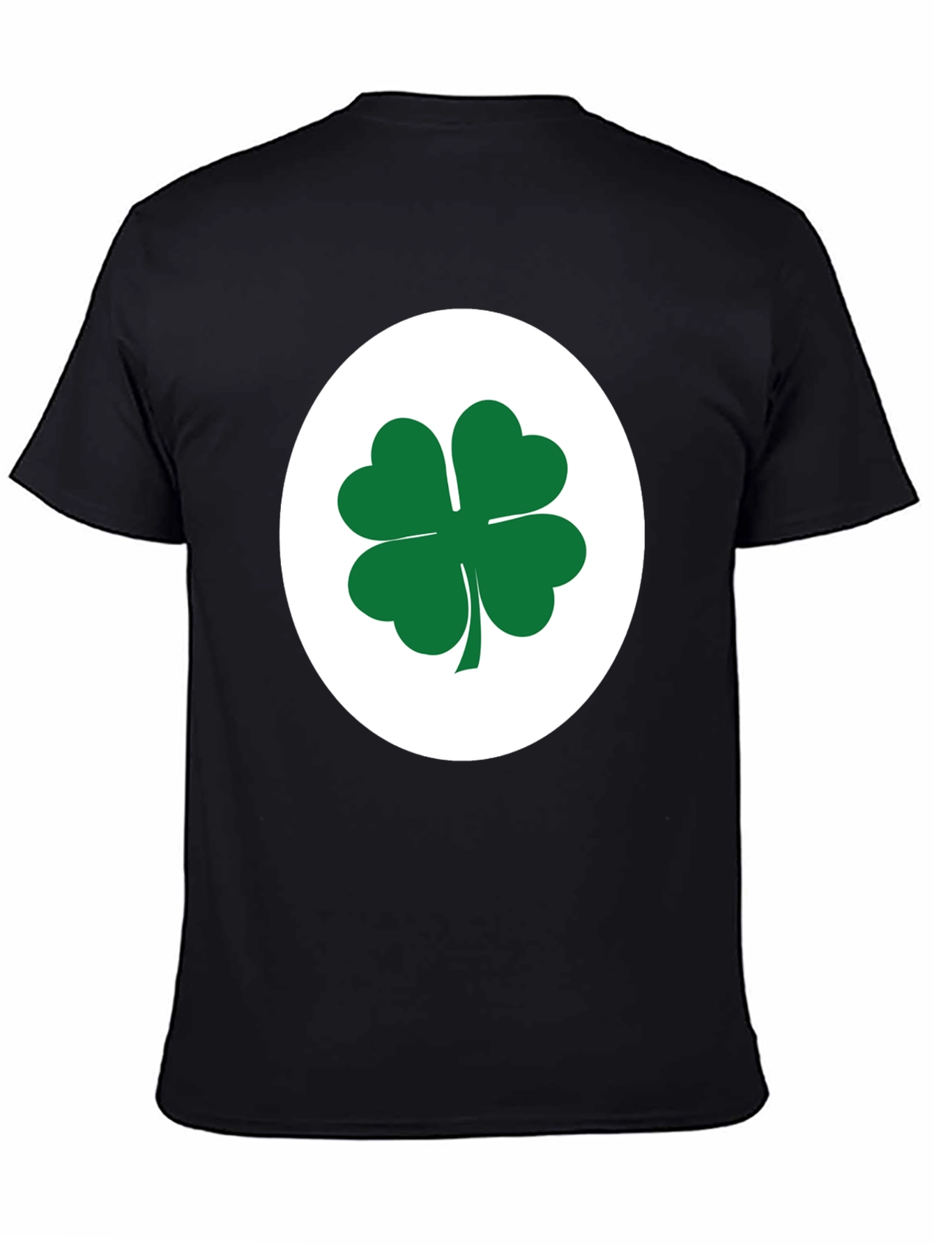 Lucky Shamrock Tee - Black Cotton Blend T-Shirt