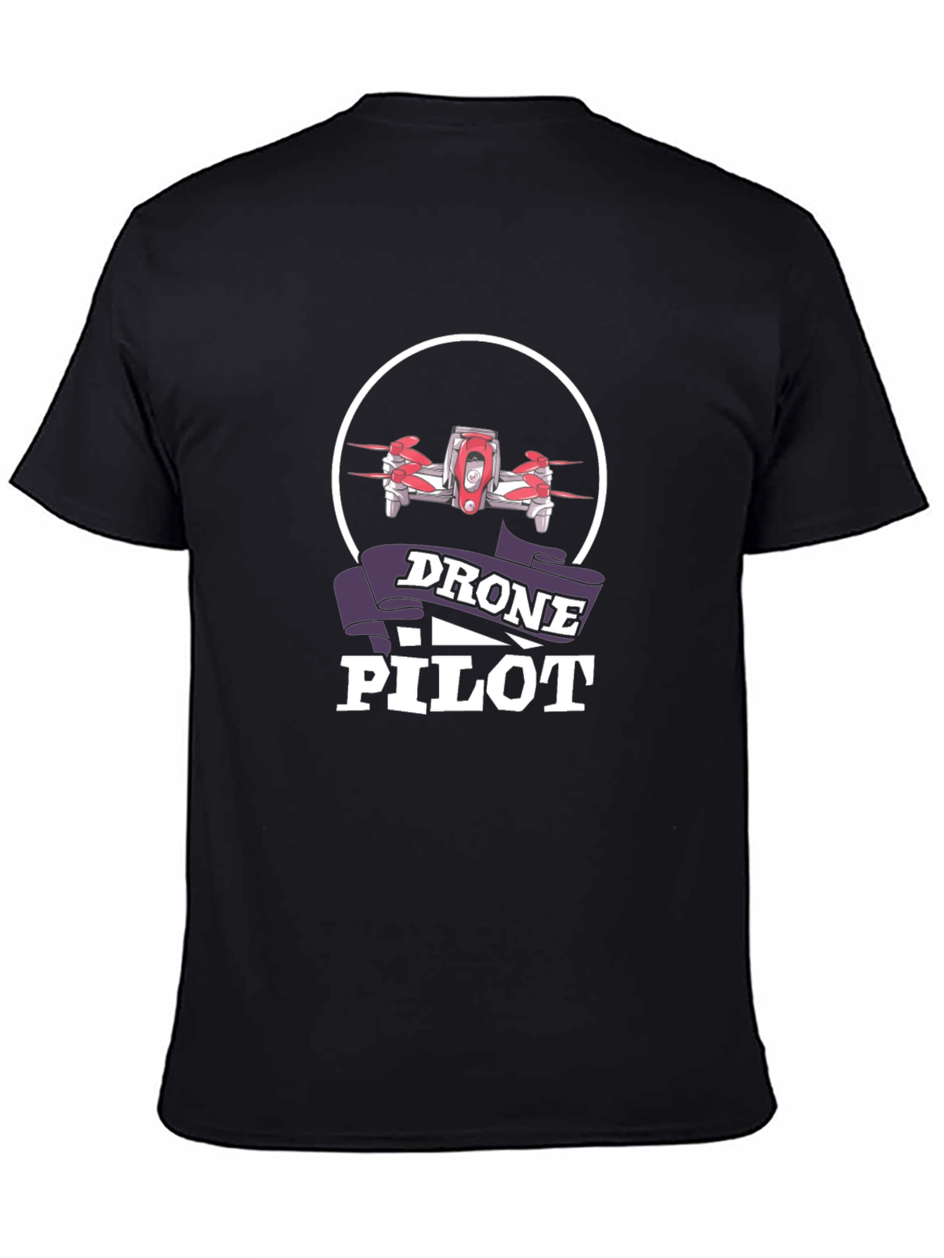 Drone Pilot Graphic Tee - Black Cotton T-Shirt