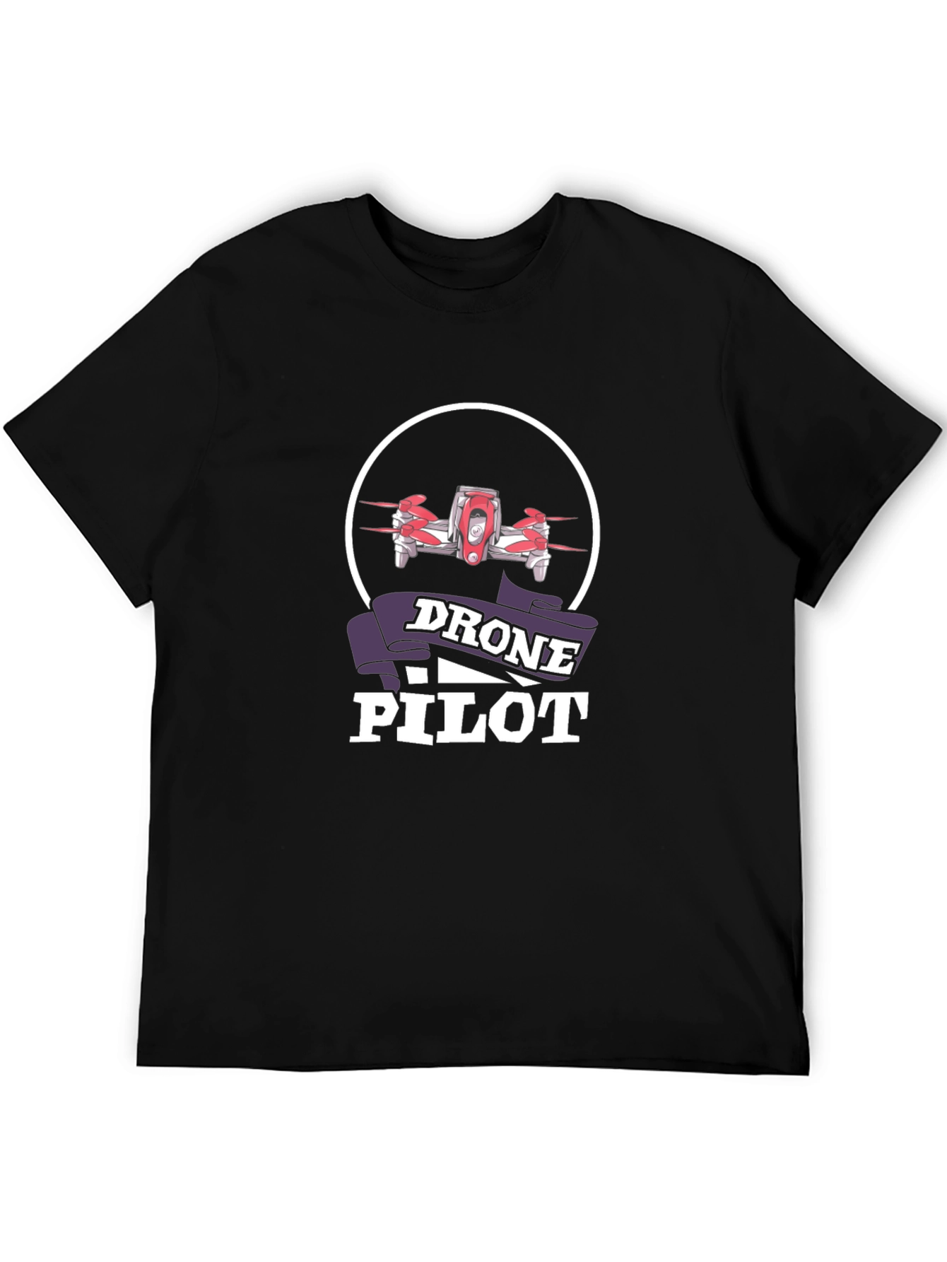 Drone Pilot Graphic Tee - Black Cotton T-Shirt