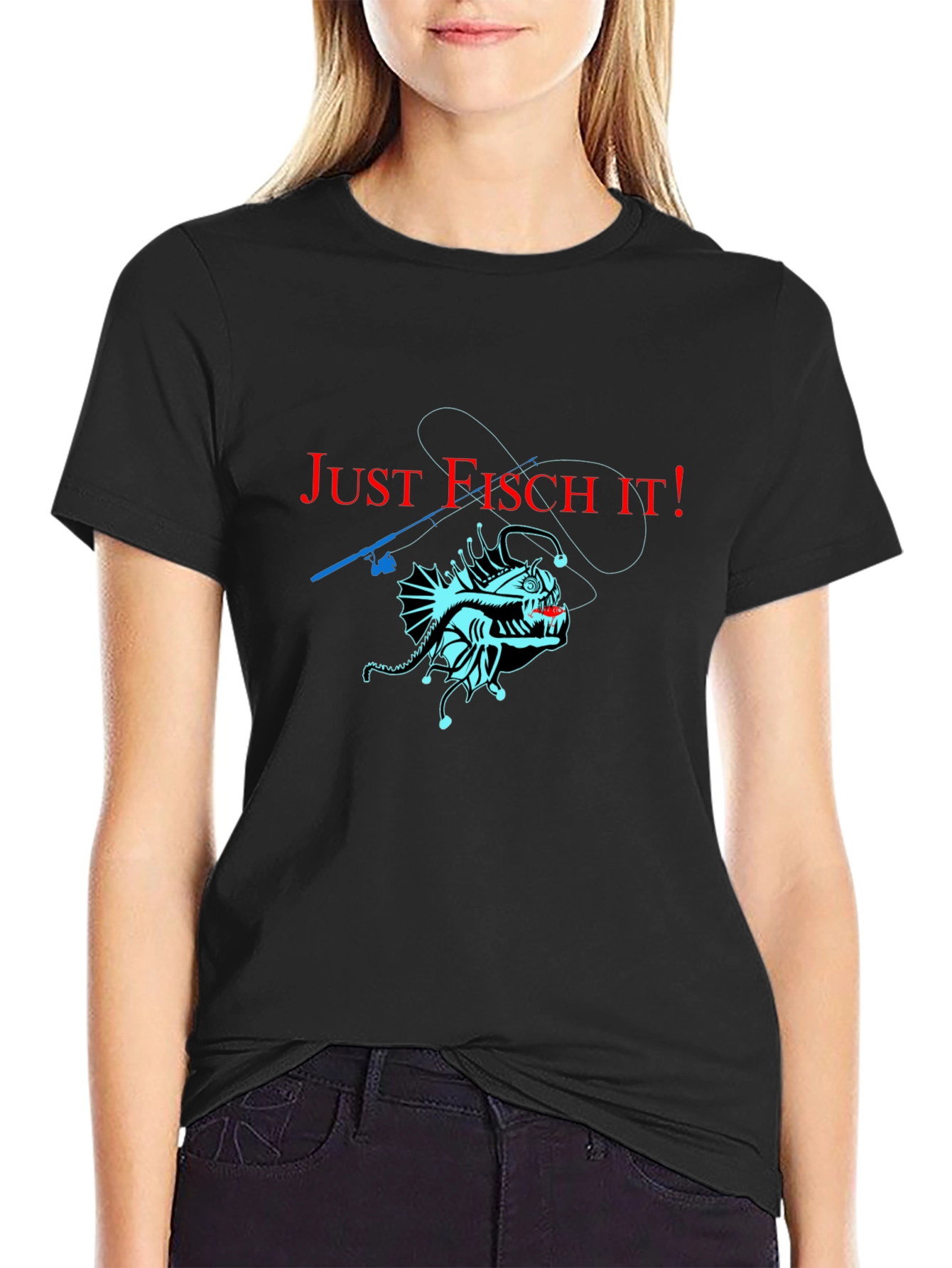 Just Fisch It! Anglerfish Graphic T-Shirt - Unique Design
