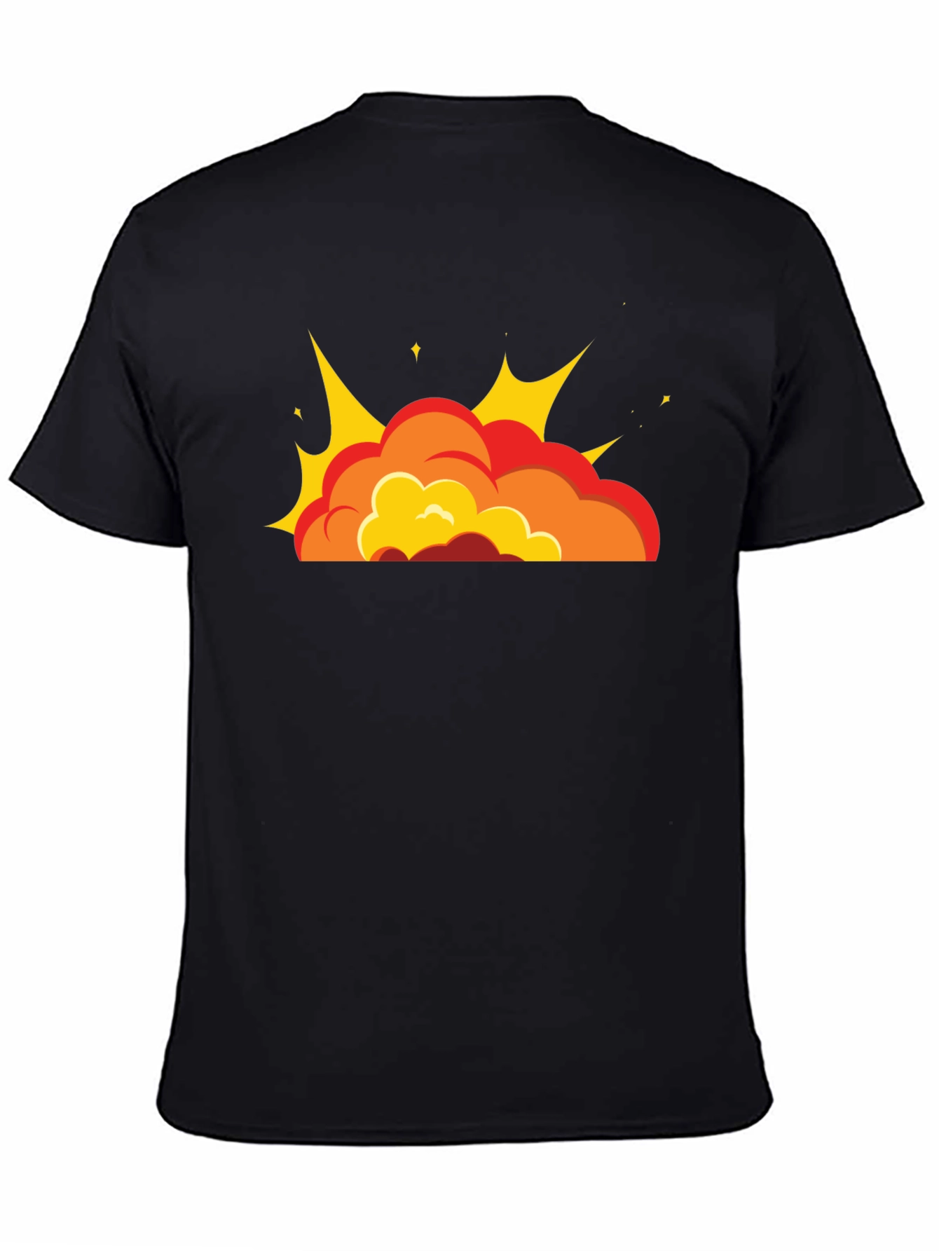 Cartoon Explosion Black T-Shirt