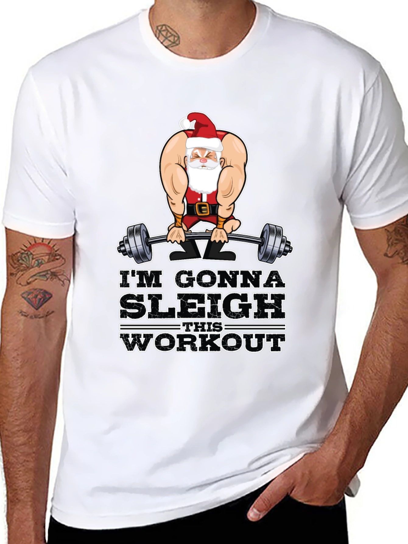Im Gonna Sleigh This Workout Black T-Shirt