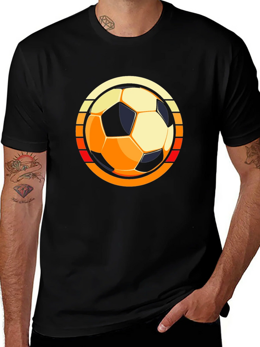Retro Soccer Ball Graphic Tee - Black