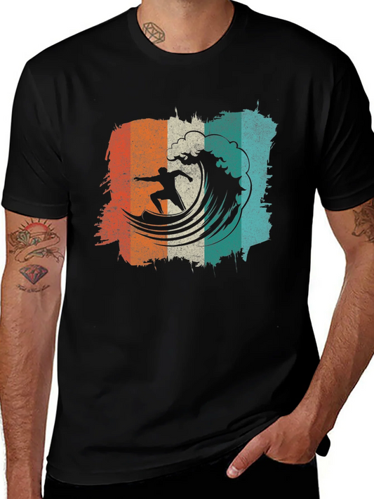 Retro Surfer Wave Graphic Tee