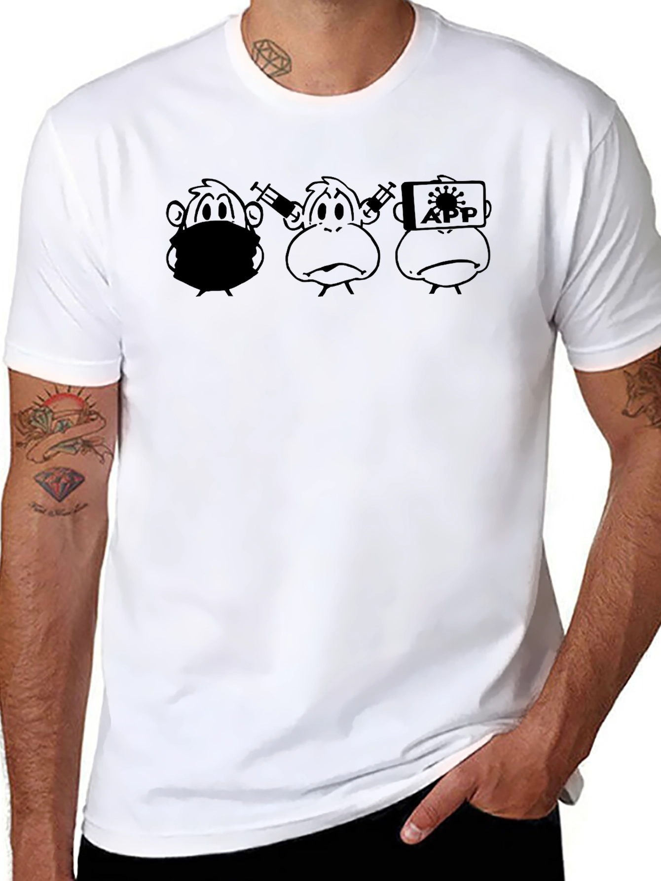 COVID Monkey T-Shirt - Hear See Speak No Evil
