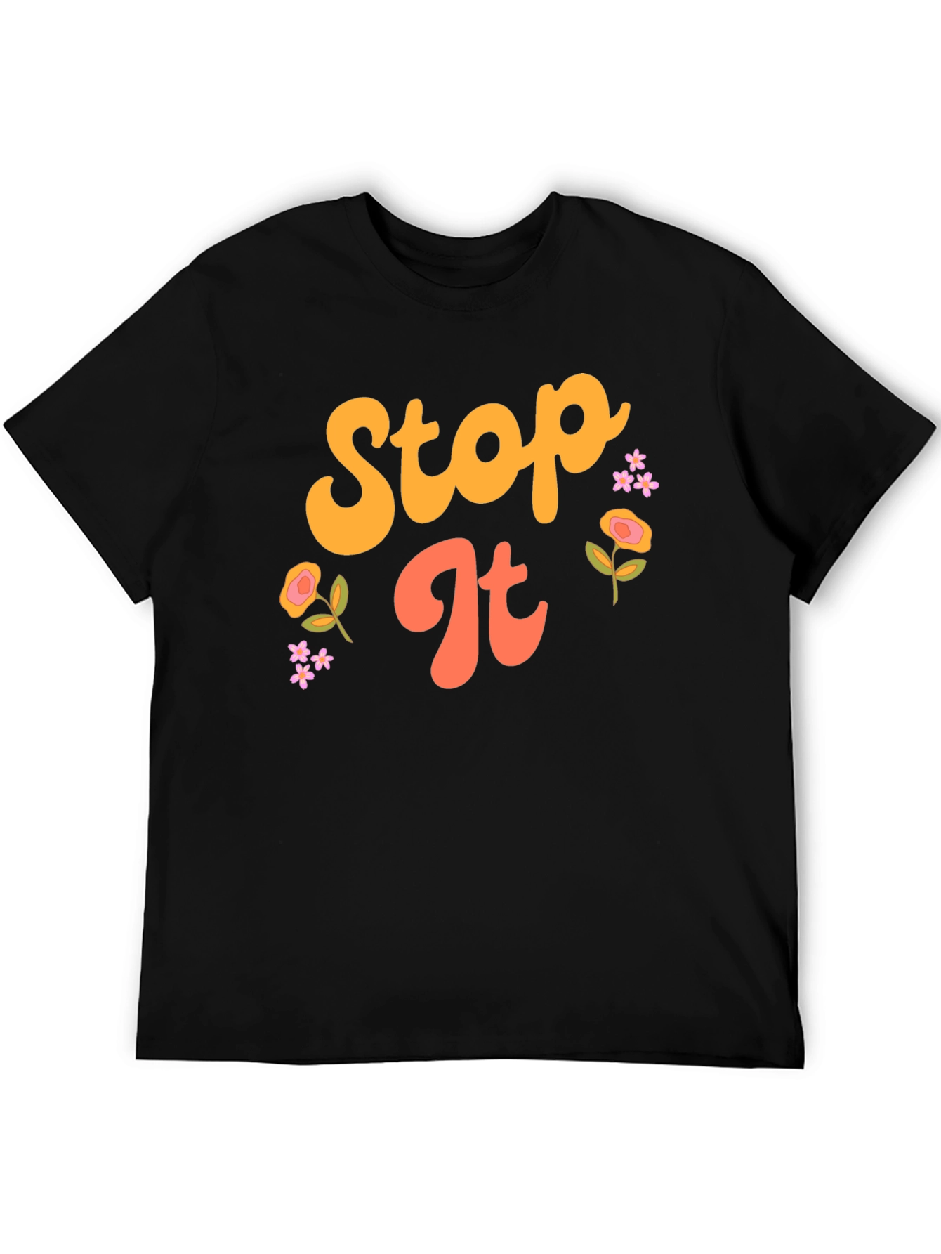 Retro Stop It Graphic Tee - Unisex Black T-Shirt