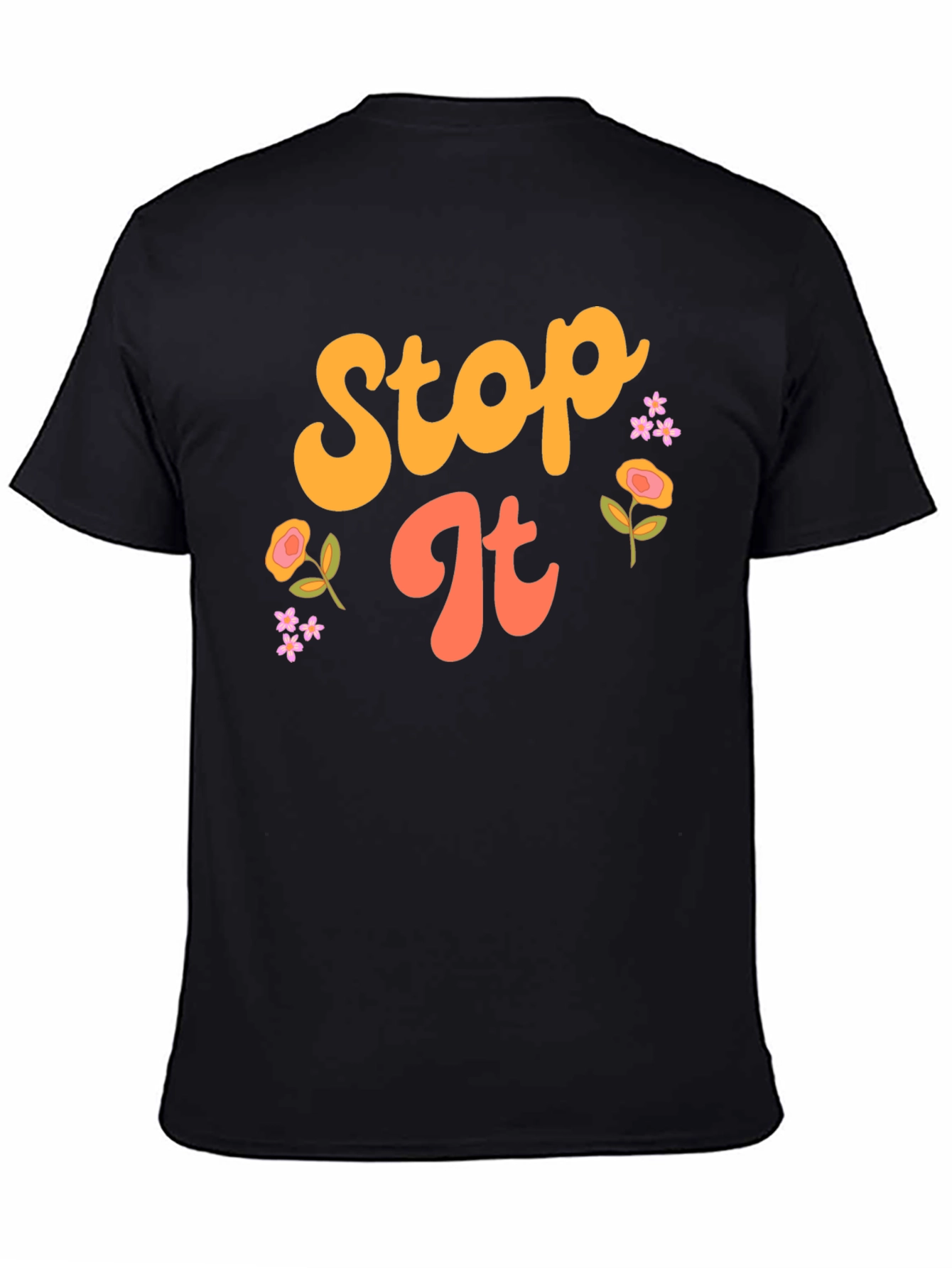 Retro Stop It Graphic Tee - Unisex Black T-Shirt