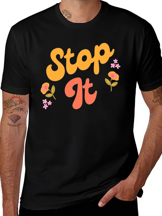 Retro Stop It Graphic Tee - Unisex Black T-Shirt