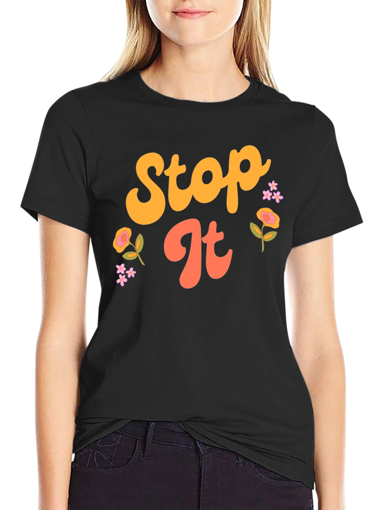 Retro Stop It Graphic Tee - Unisex Black T-Shirt