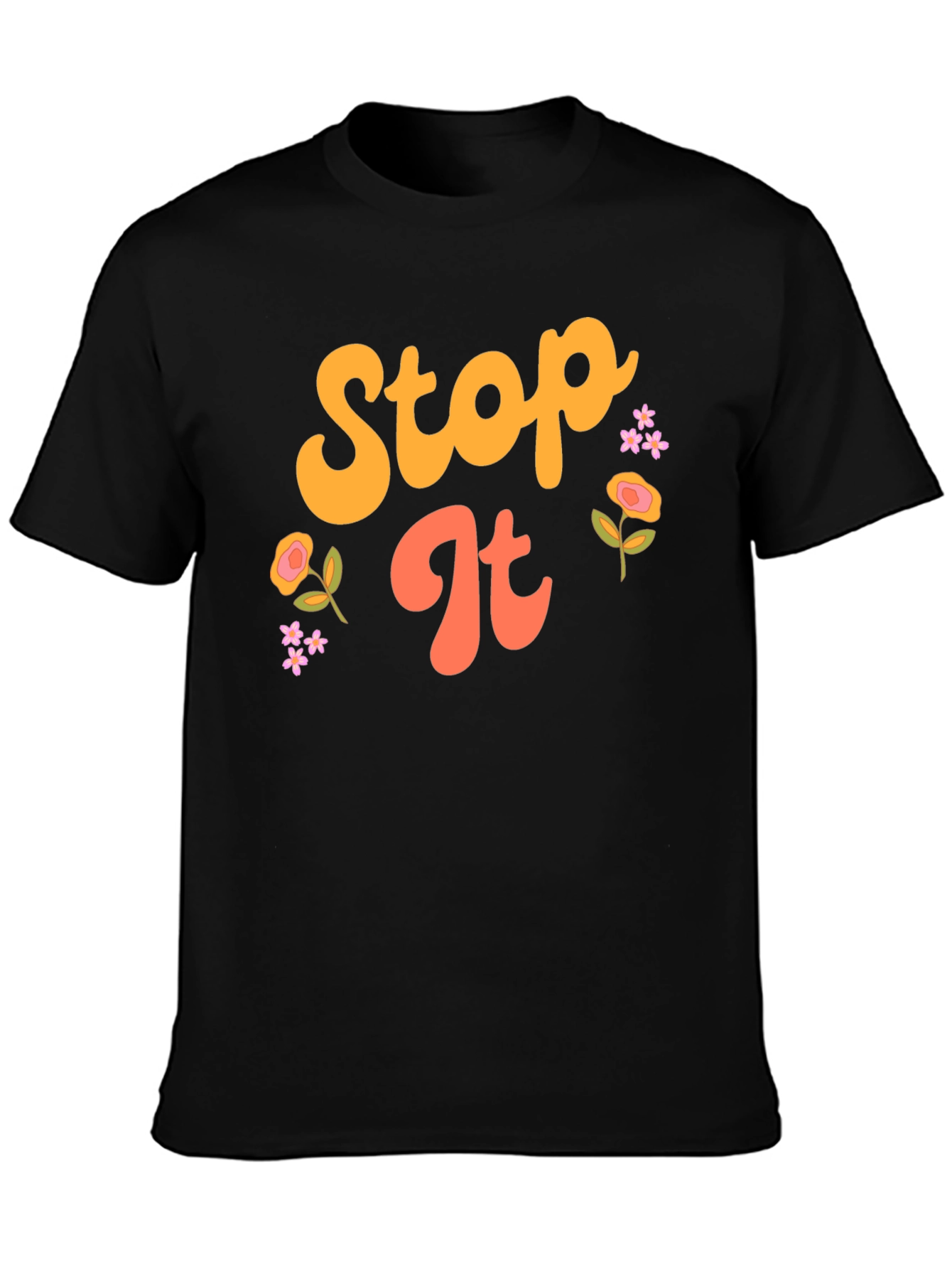 Retro Stop It Graphic Tee - Unisex Black T-Shirt