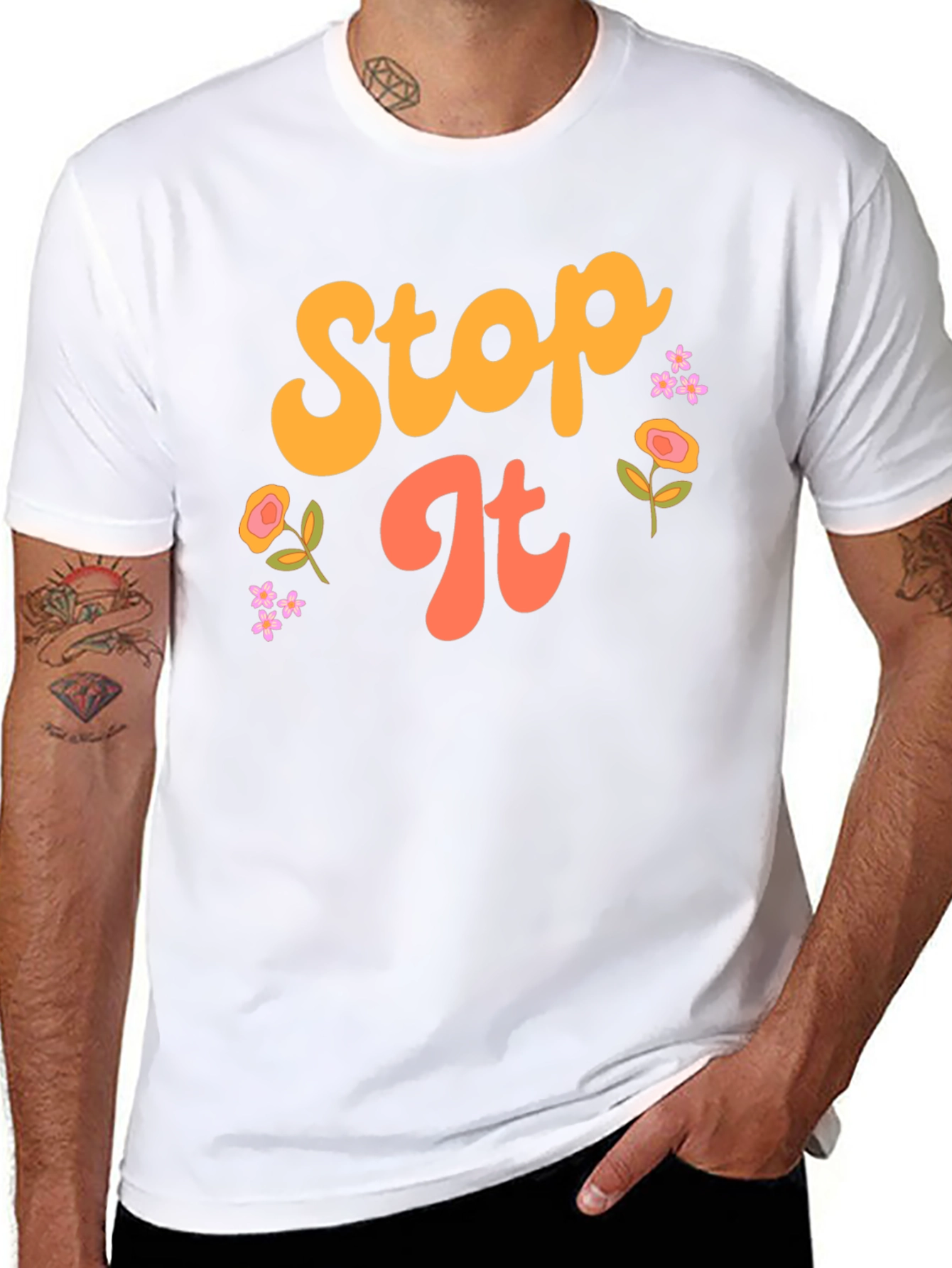 Retro Stop It Graphic Tee - Unisex Black T-Shirt