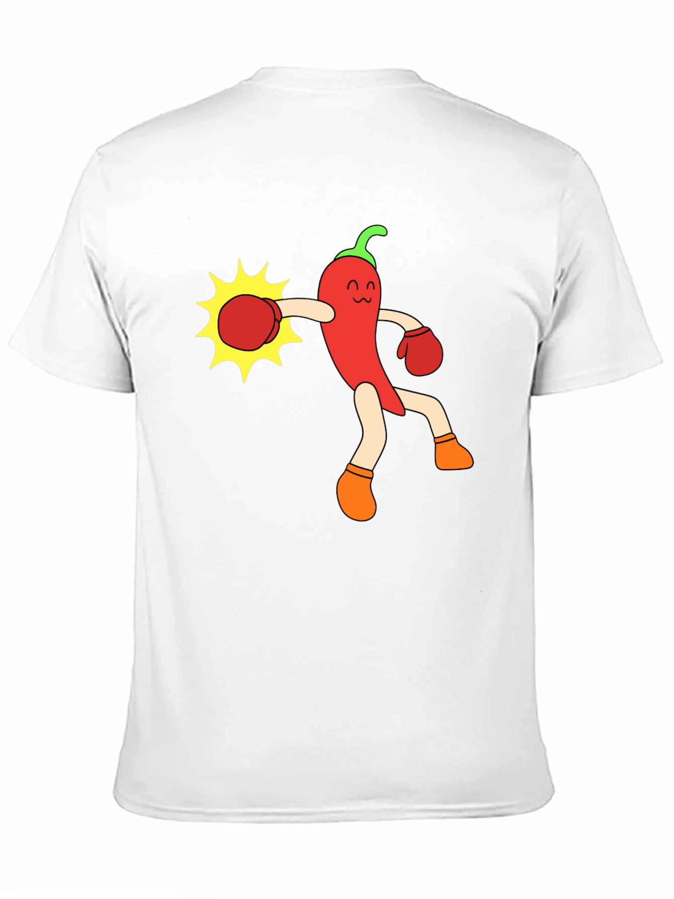 Funny Chili Pepper Boxing Black T-Shirt