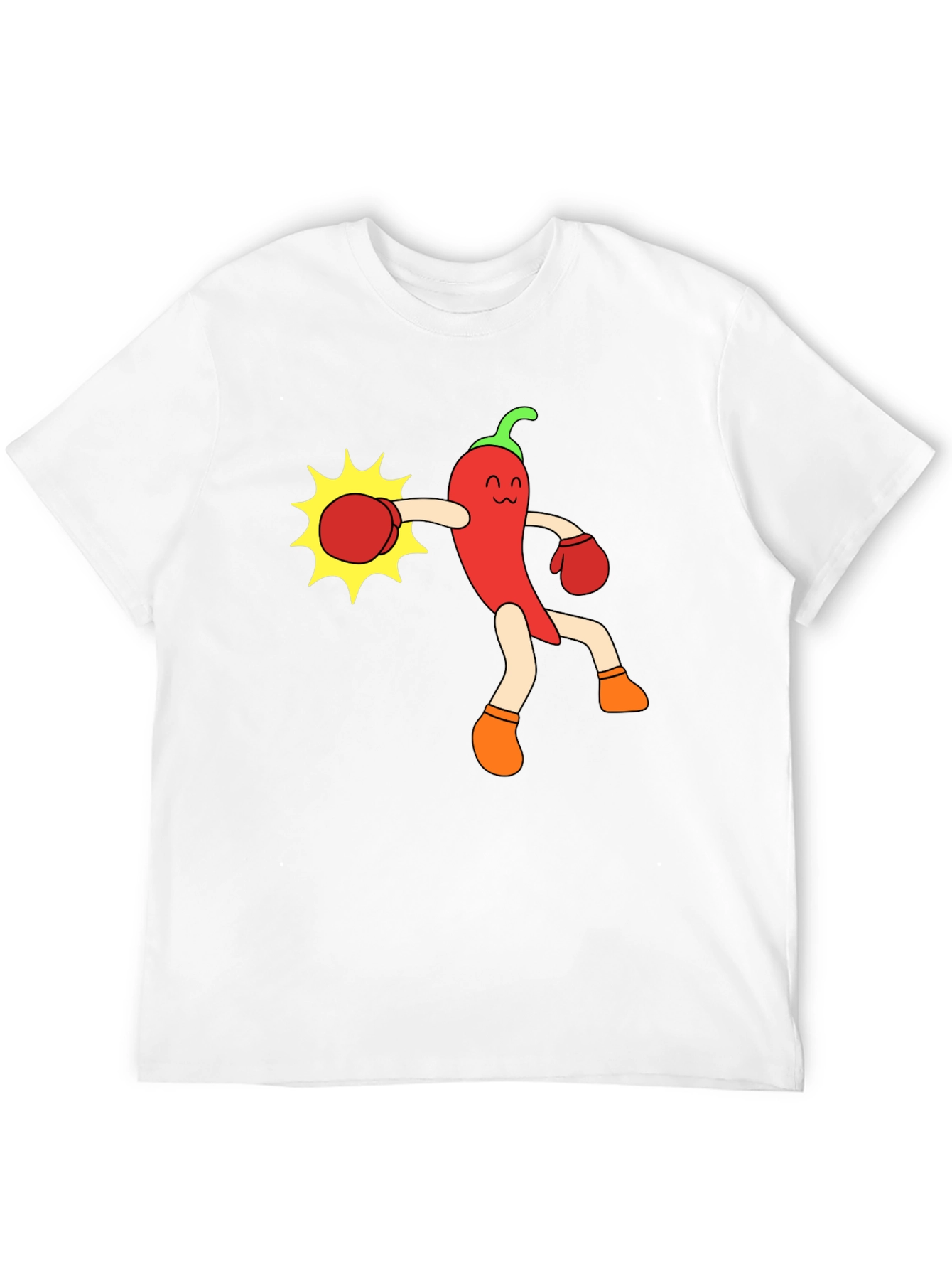 Funny Chili Pepper Boxing Black T-Shirt