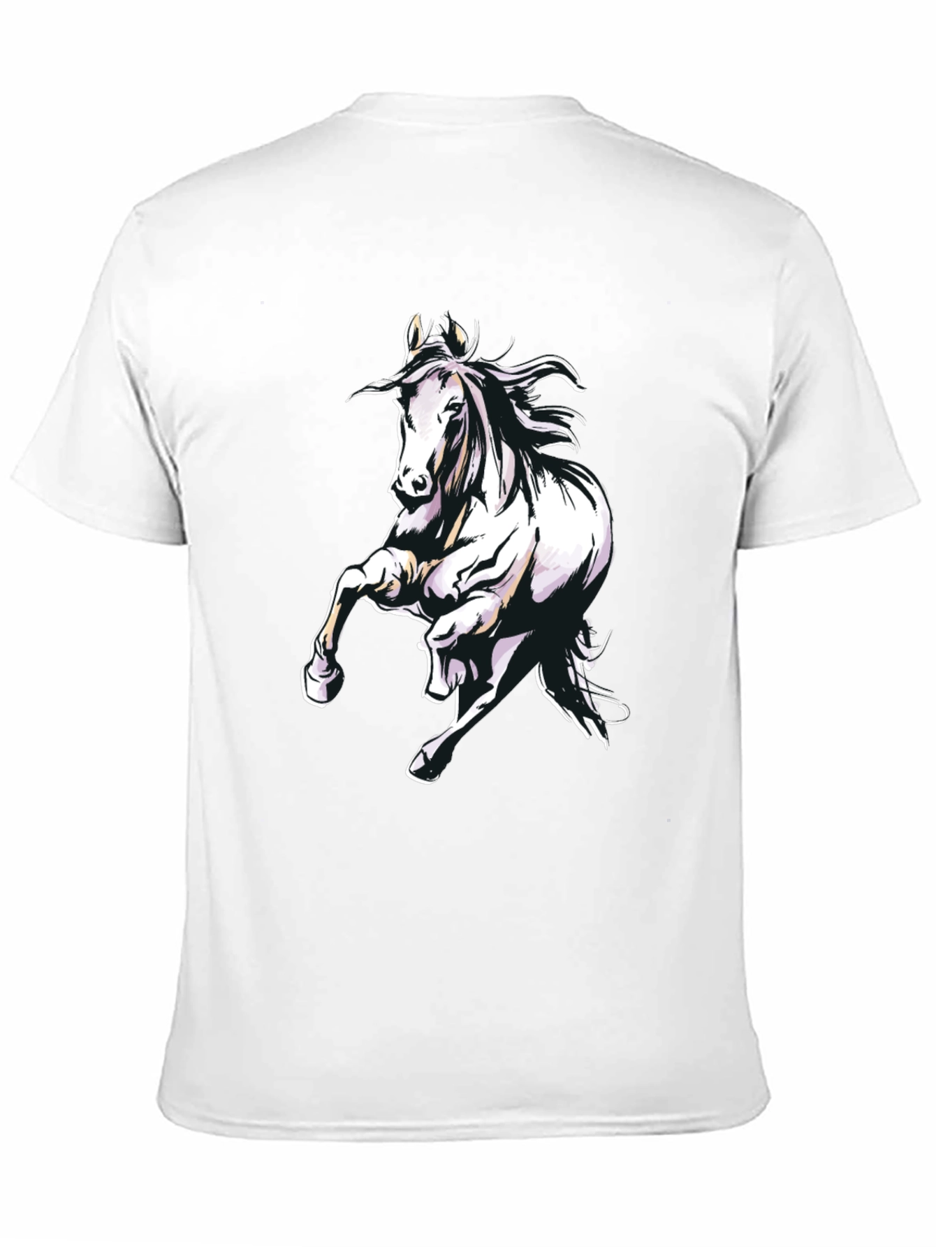 Horse Graphic Tee - Mens Black Cotton T-Shirt