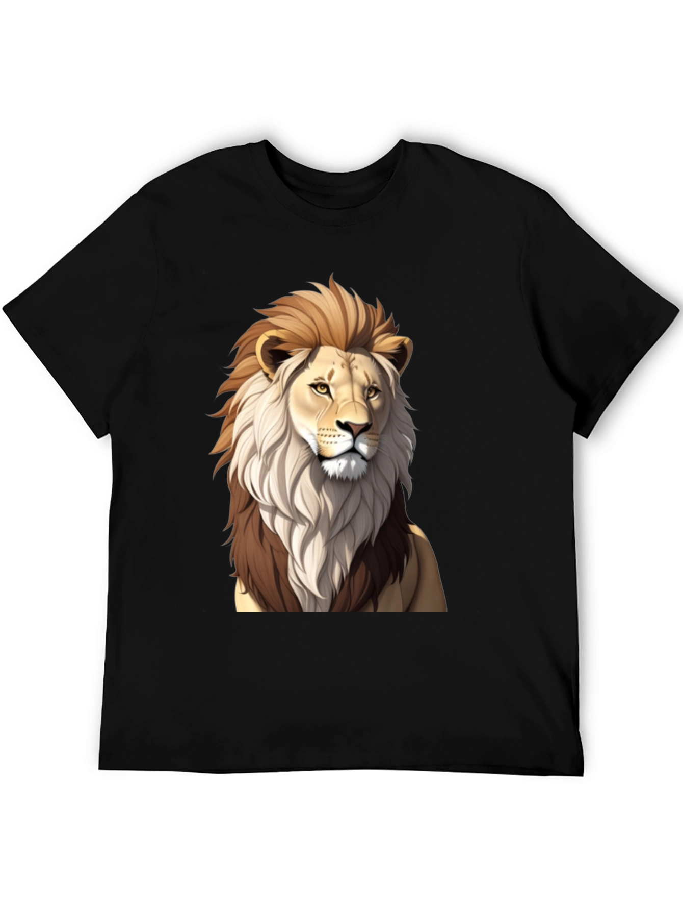 Lion Graphic Black T-Shirt - Mens Casual Wear