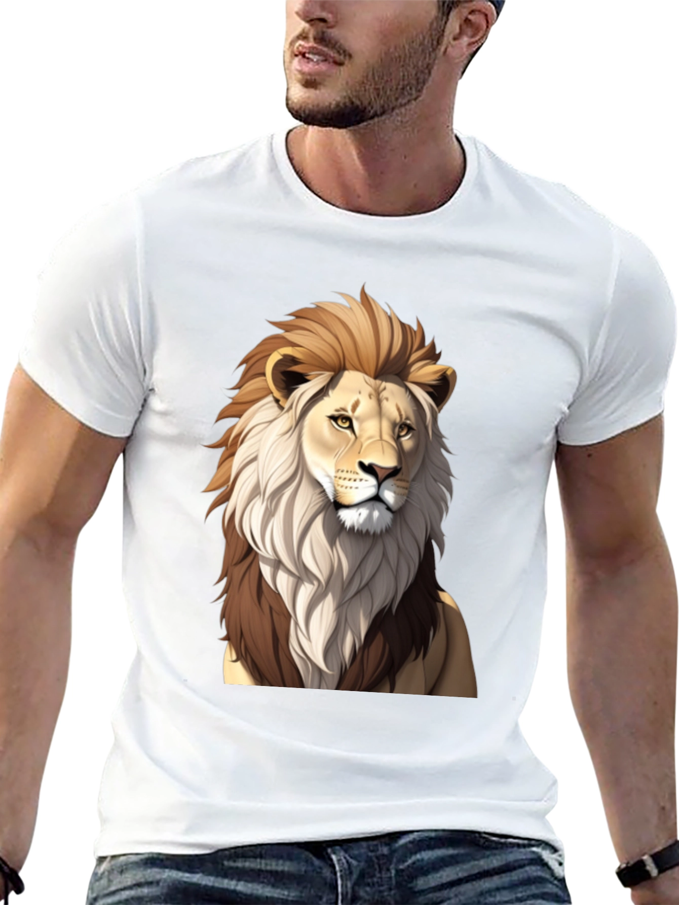 Lion Graphic Black T-Shirt - Mens Casual Wear