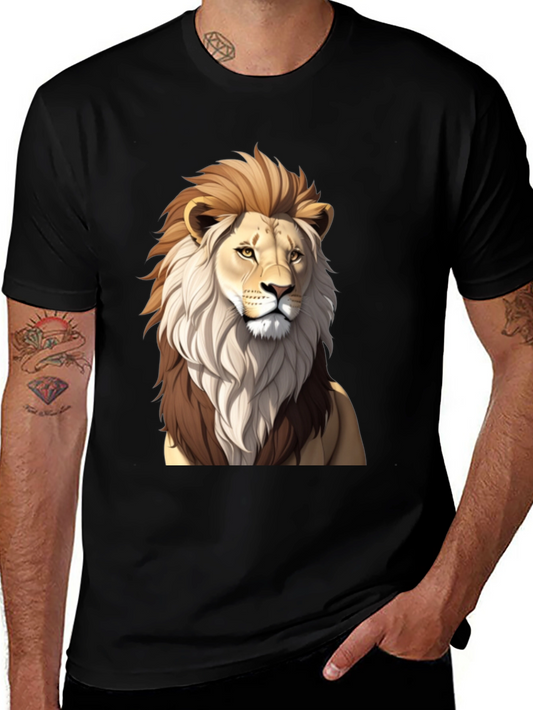 Lion Graphic Black T-Shirt - Mens Casual Wear