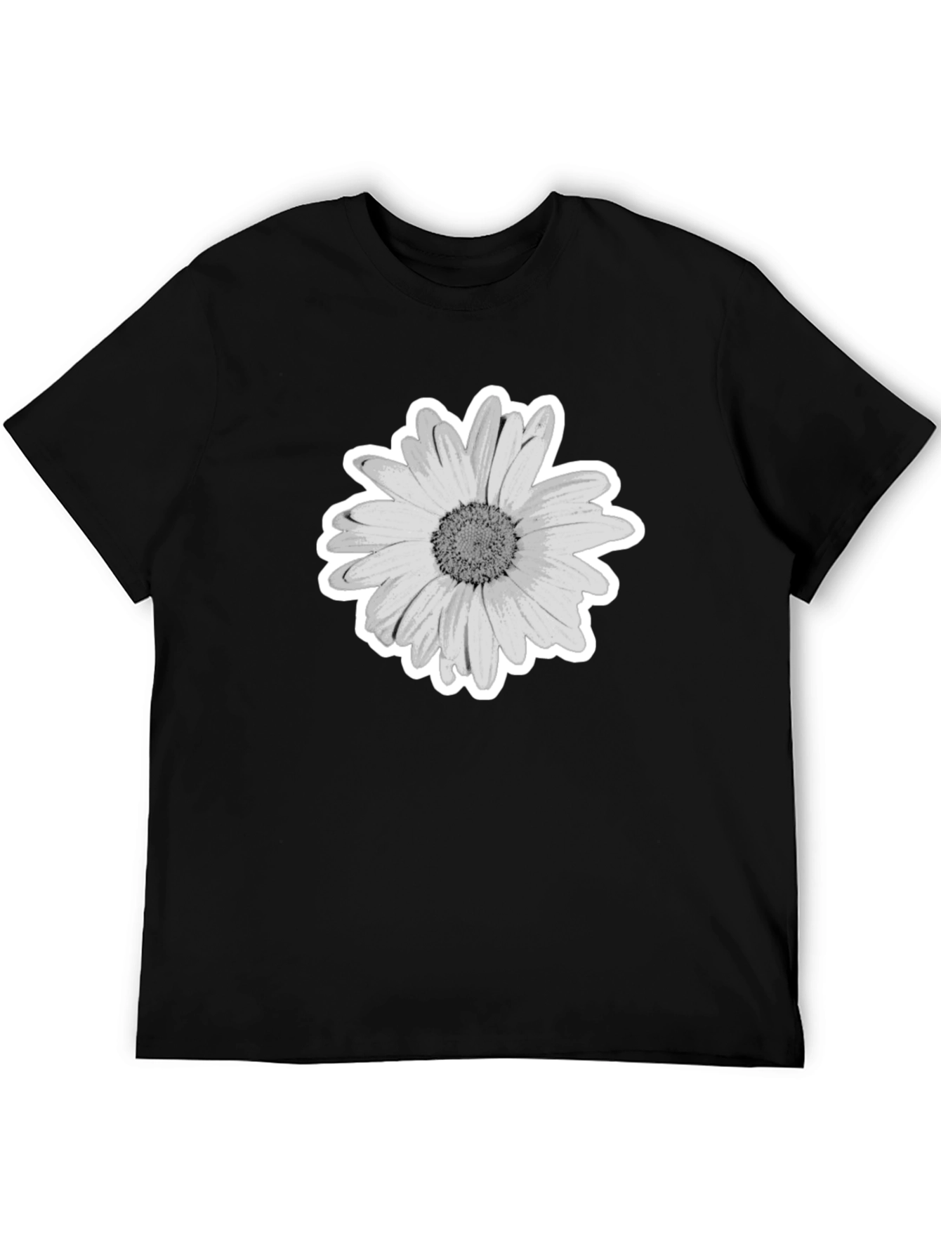 Daisy Graphic Print Black T-Shirt