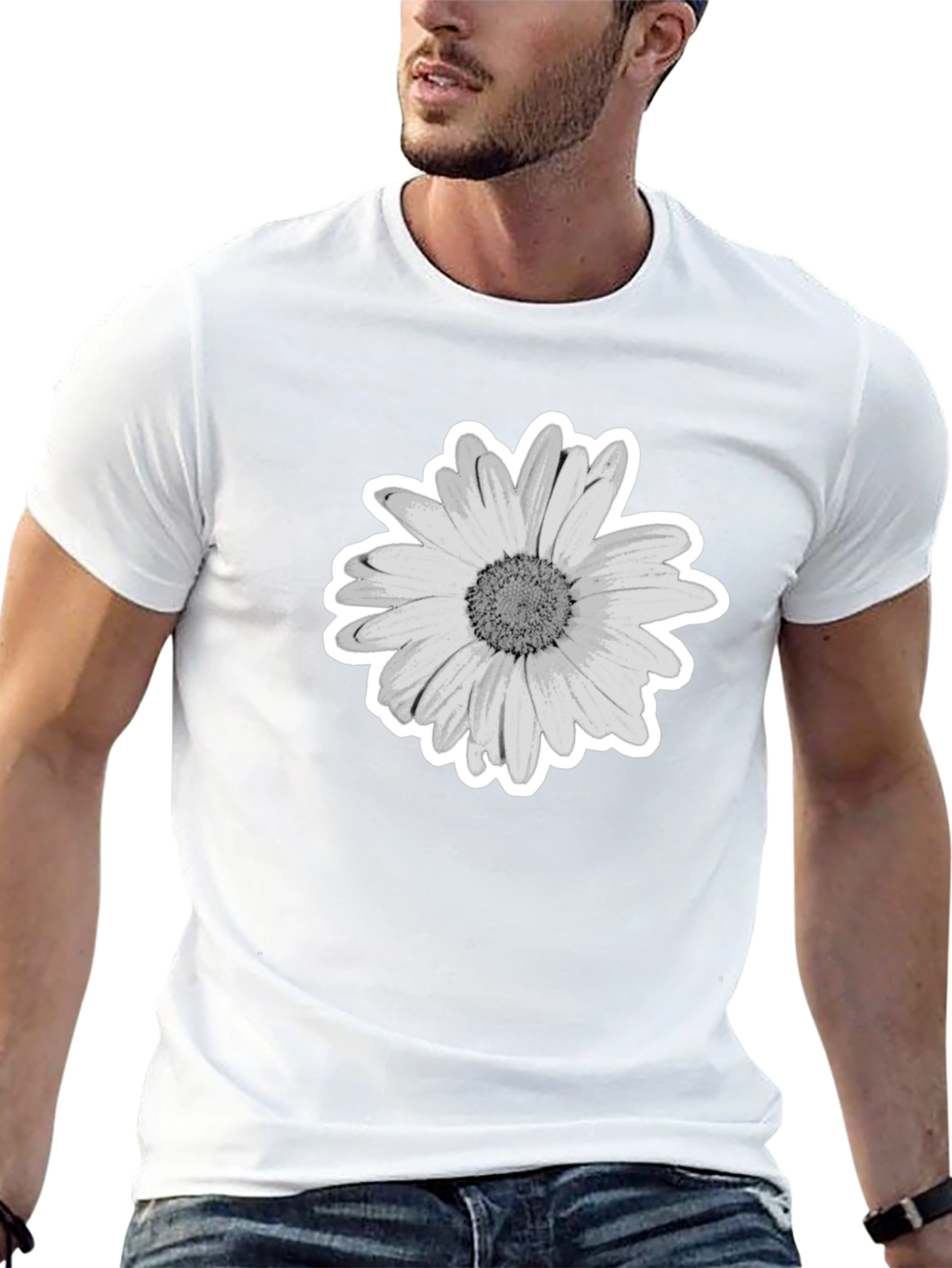 Daisy Graphic Print Black T-Shirt