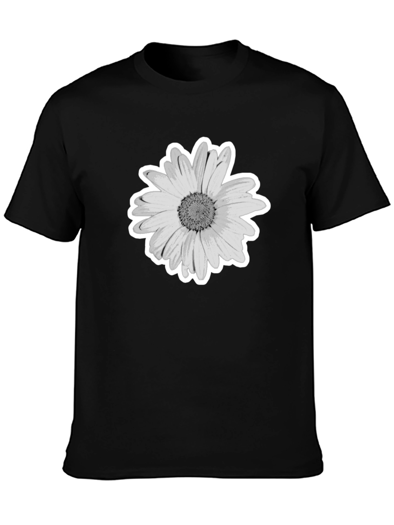 Daisy Graphic Print Black T-Shirt