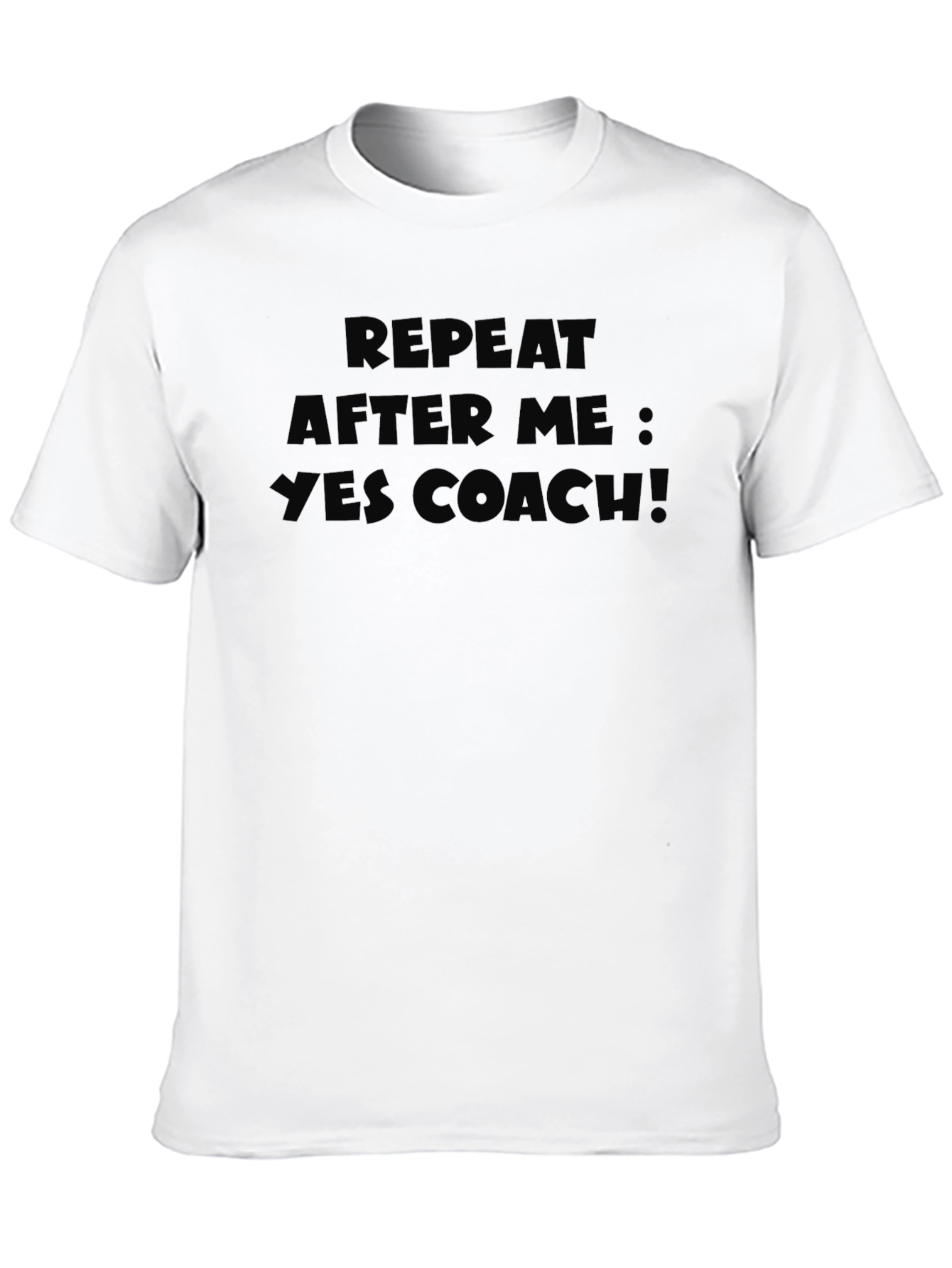 Repeat After Me Yes Coach Graphic Tee - Black