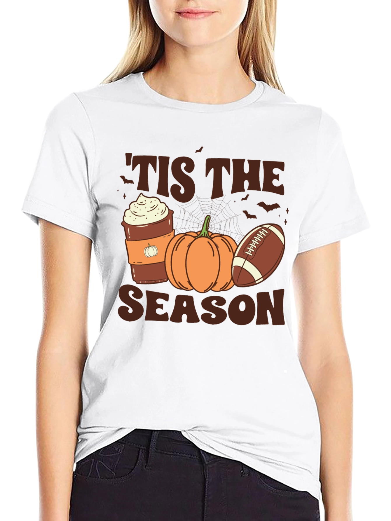 Tis The Season T-Shirt - Pumpkin Spice & Football
