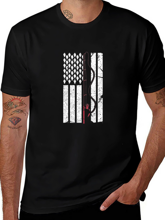 Fishing American Flag T-Shirt