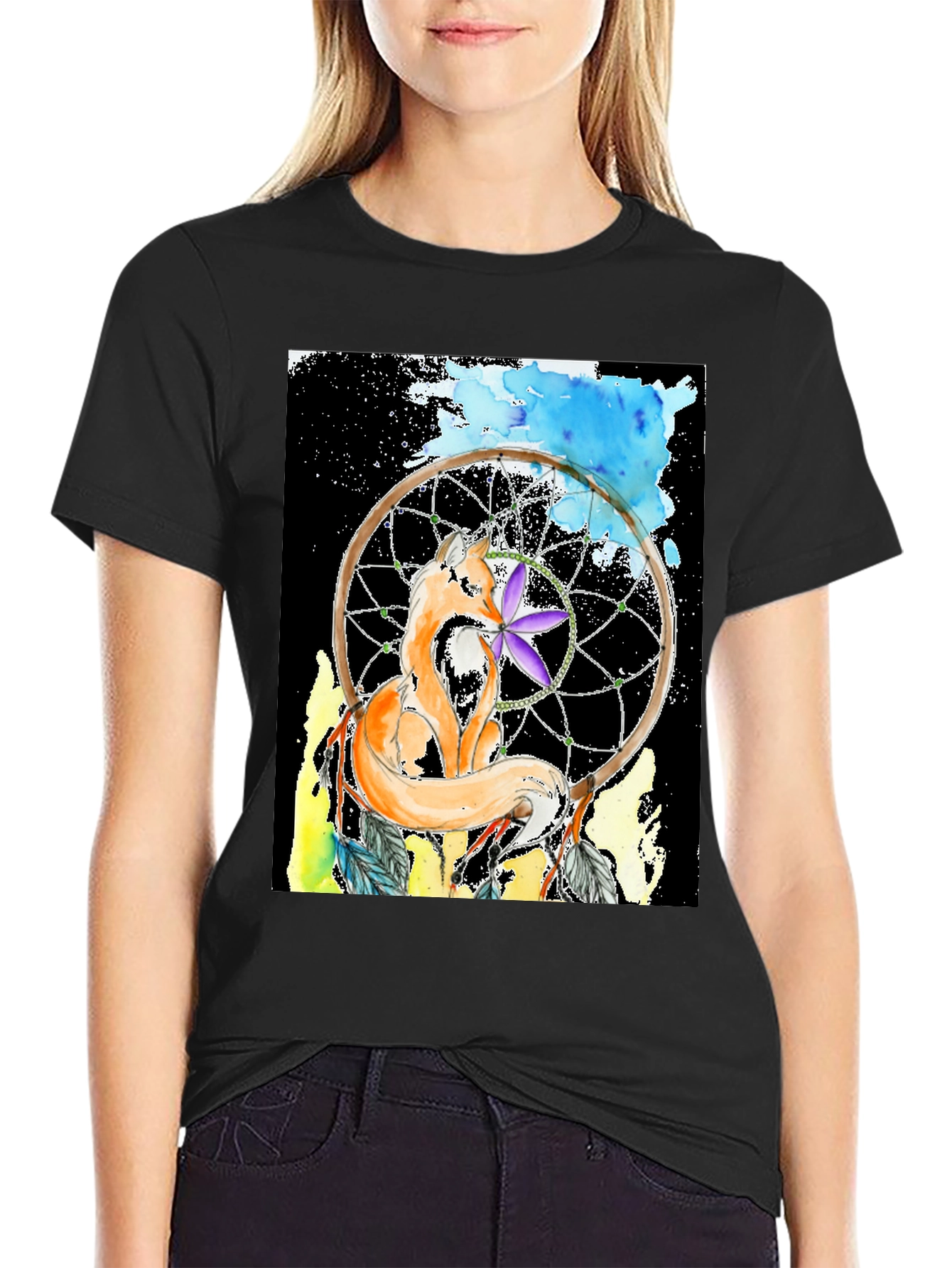 Fox Dreamcatcher Graphic Tee - Stylish Comfort