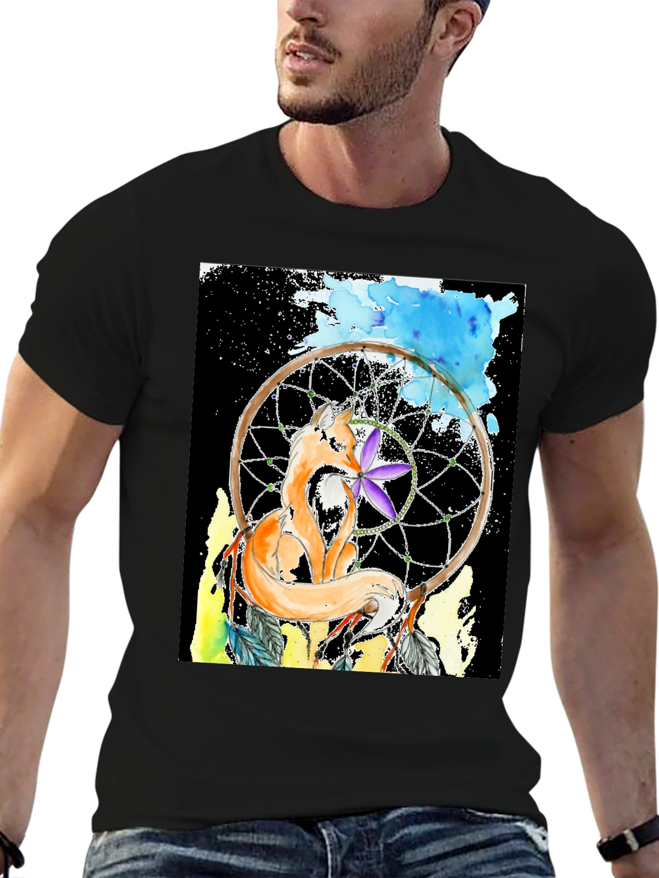 Fox Dreamcatcher Graphic Tee - Stylish Comfort