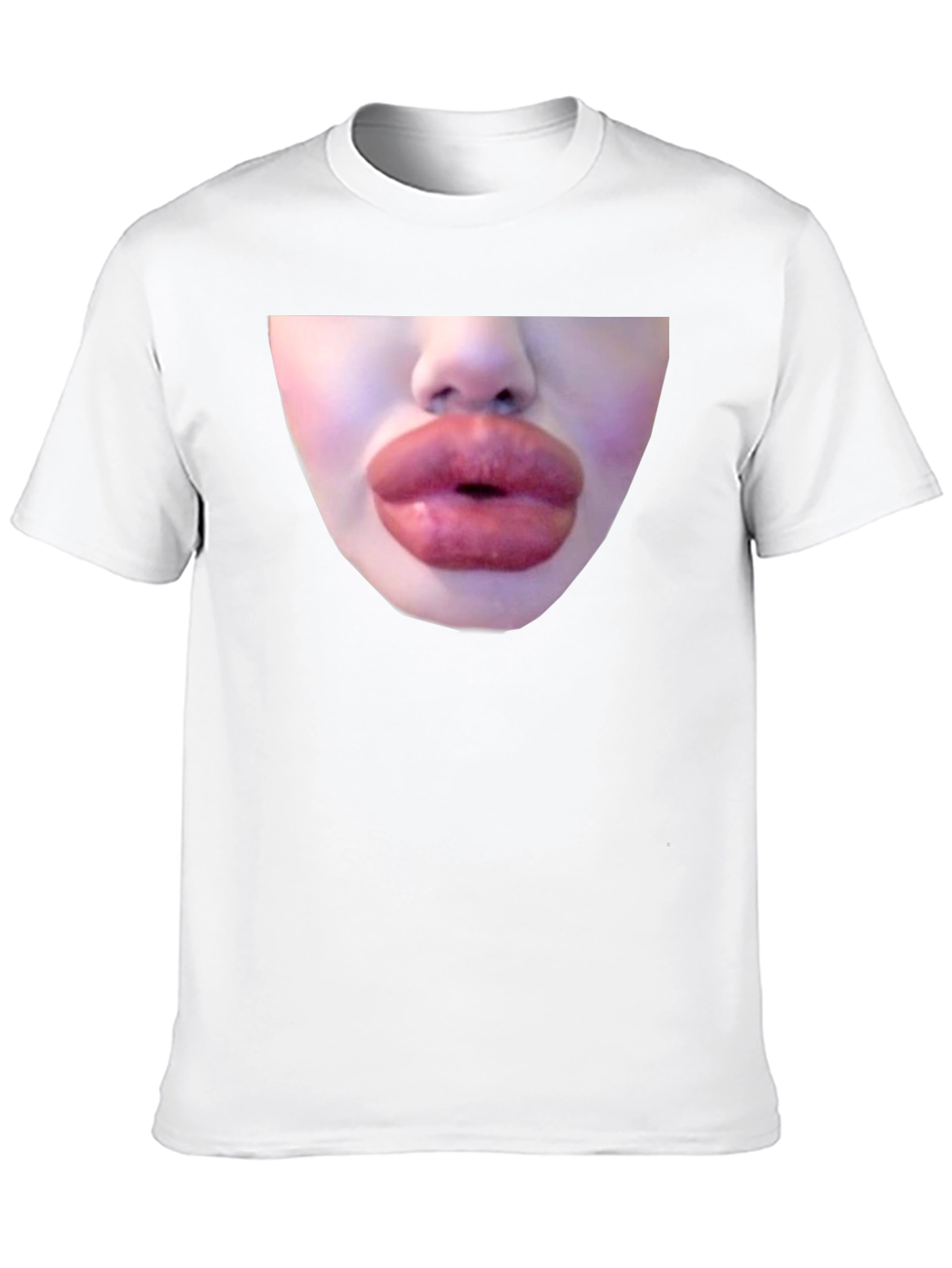 Statement Black Tee with Bold Lip Graphic