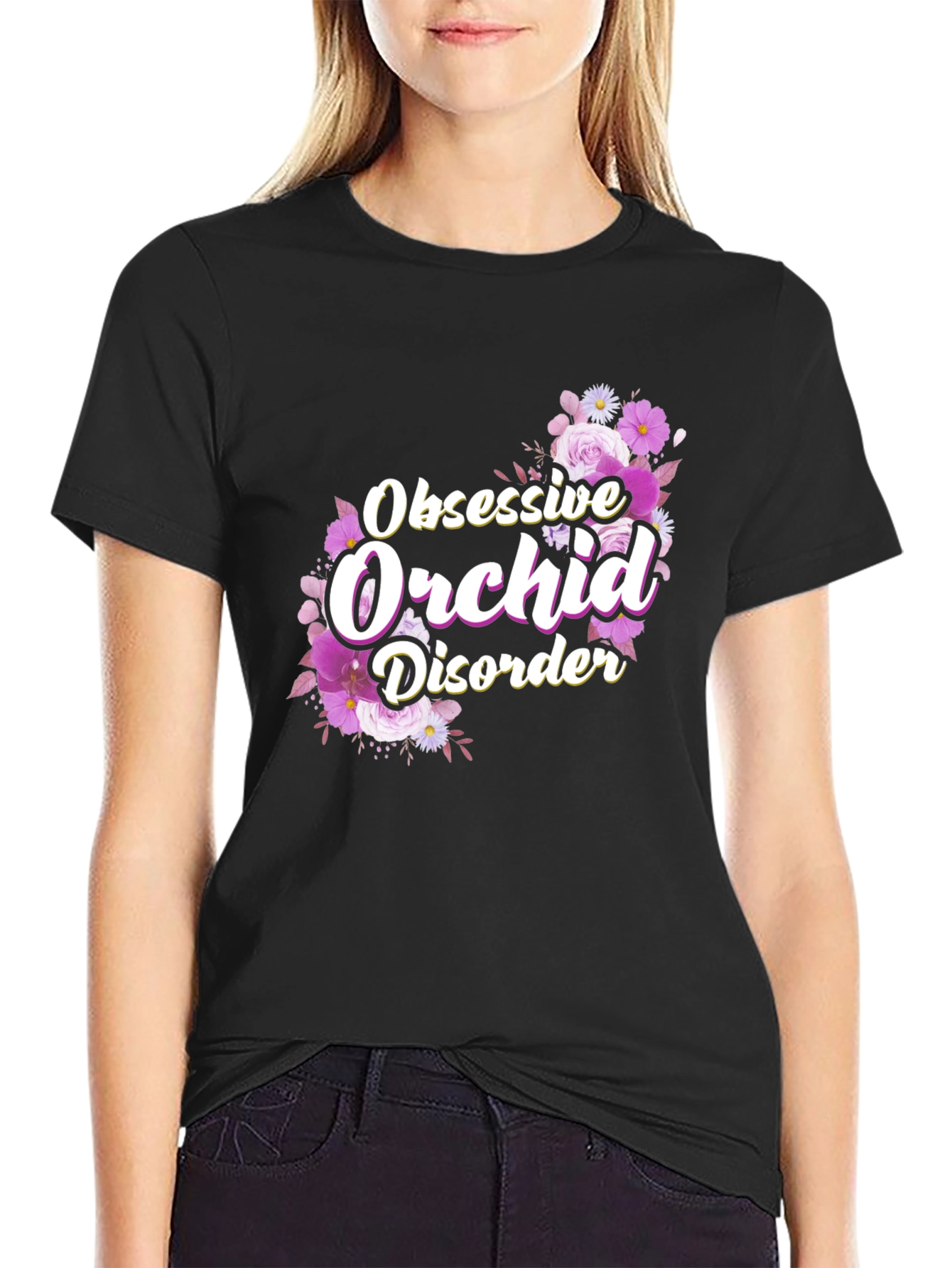 Obsessive Orchid Disorder Floral Graphic Tee