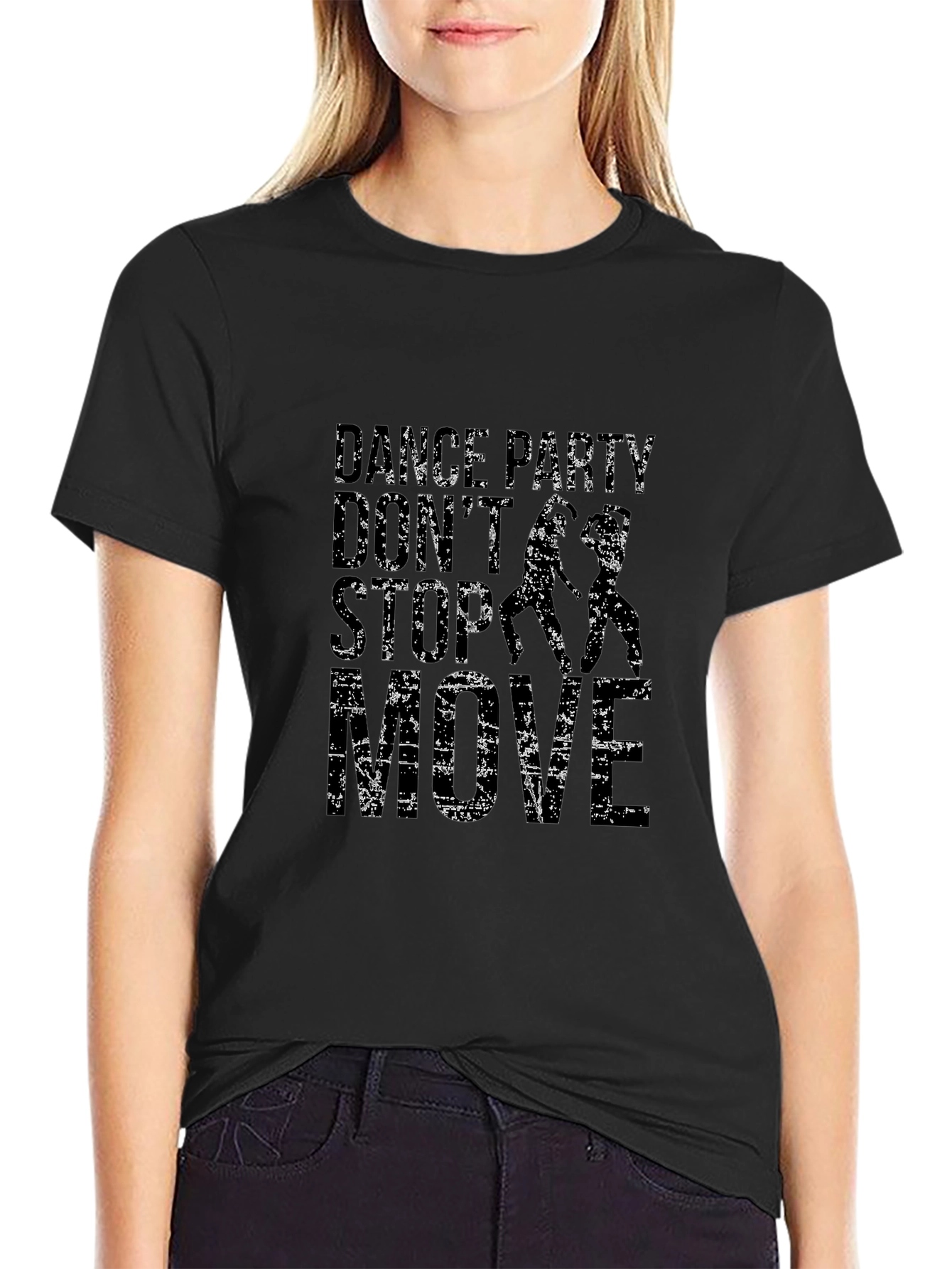 Dance Party Graphic T-Shirt - Black
