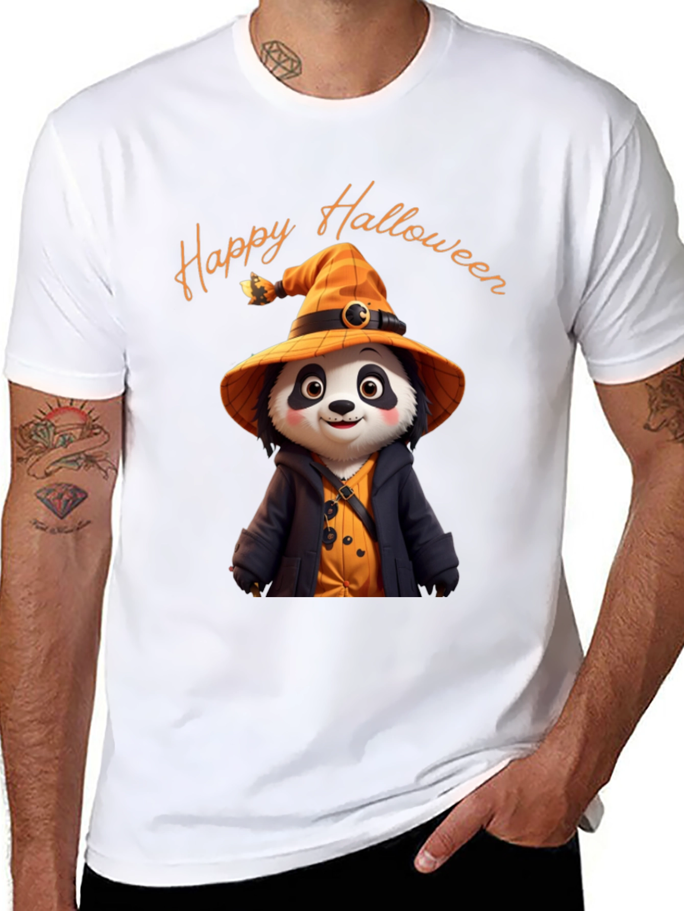 Happy Halloween Panda Witch T-Shirt