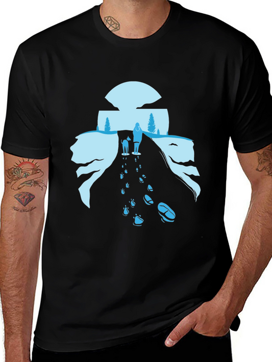 Nature Walk Graphic Tee - Black Cotton Blend