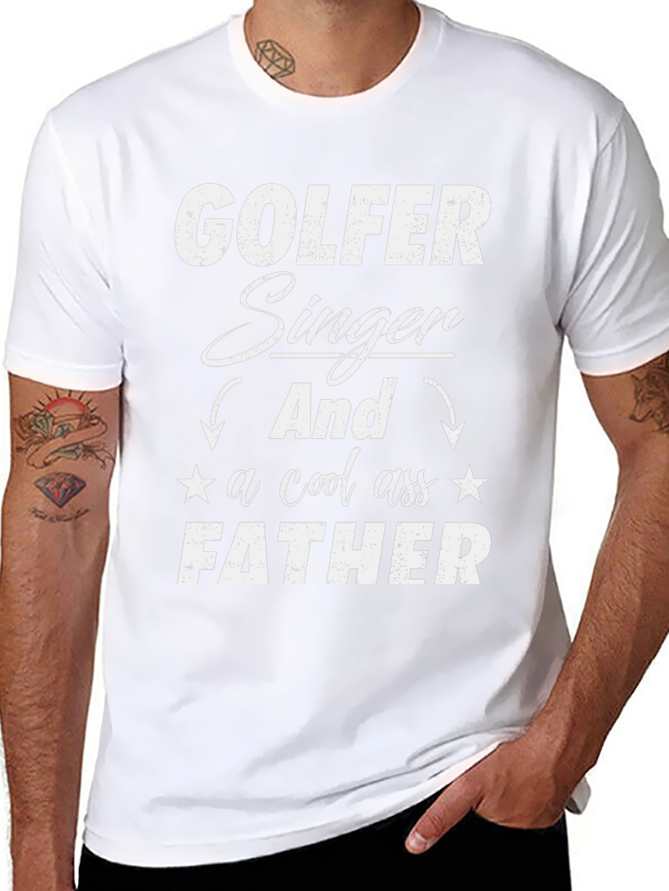 Golfer Singer Father Black Graphic Tee