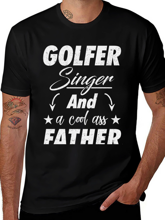 Golfer Singer Father Black Graphic Tee