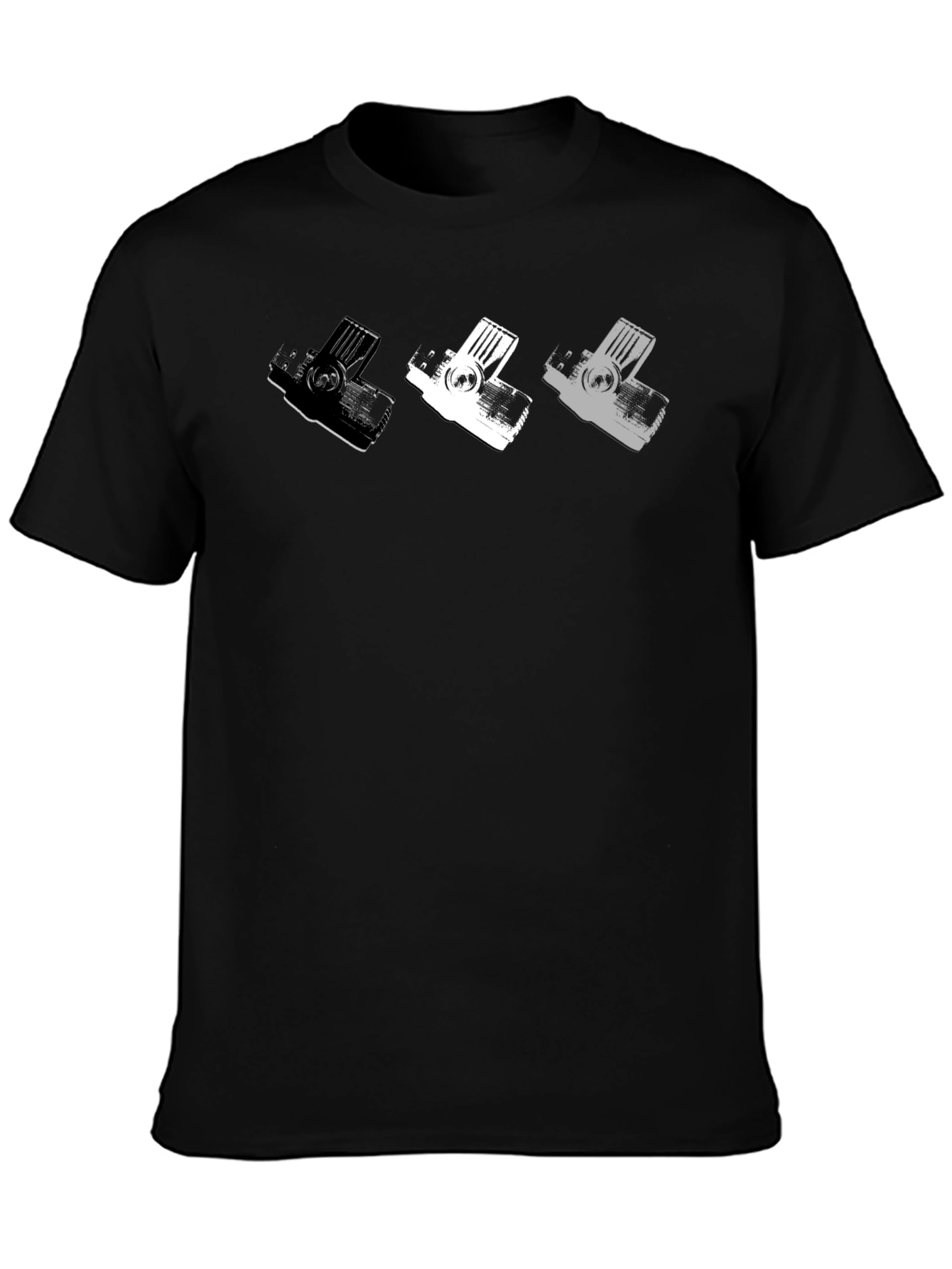 Retro Camera T-Shirt - Mens Black Graphic Tee