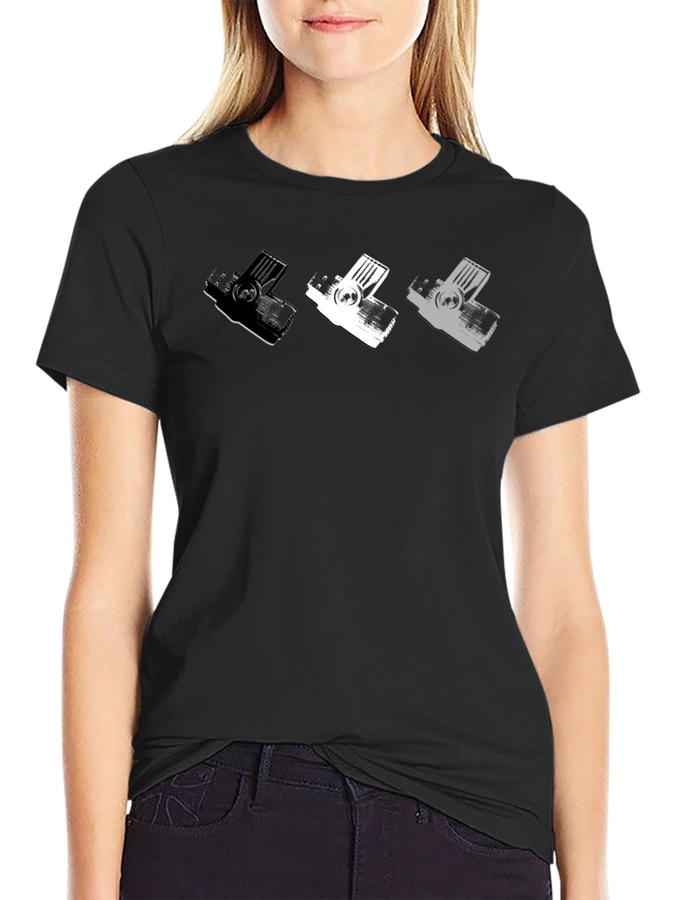 Retro Camera T-Shirt - Mens Black Graphic Tee