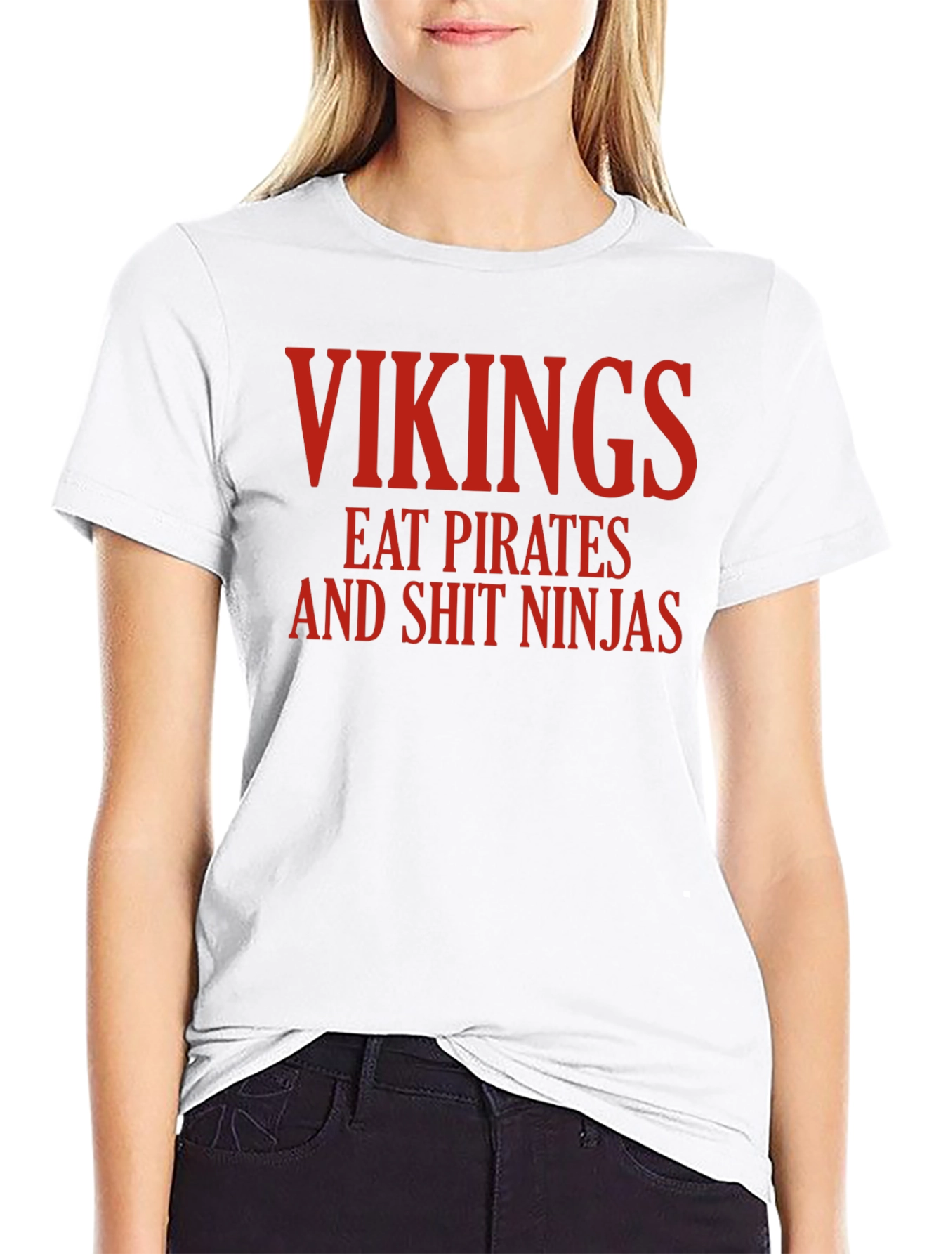 Vikings Eat Pirates Funny Graphic T-Shirt
