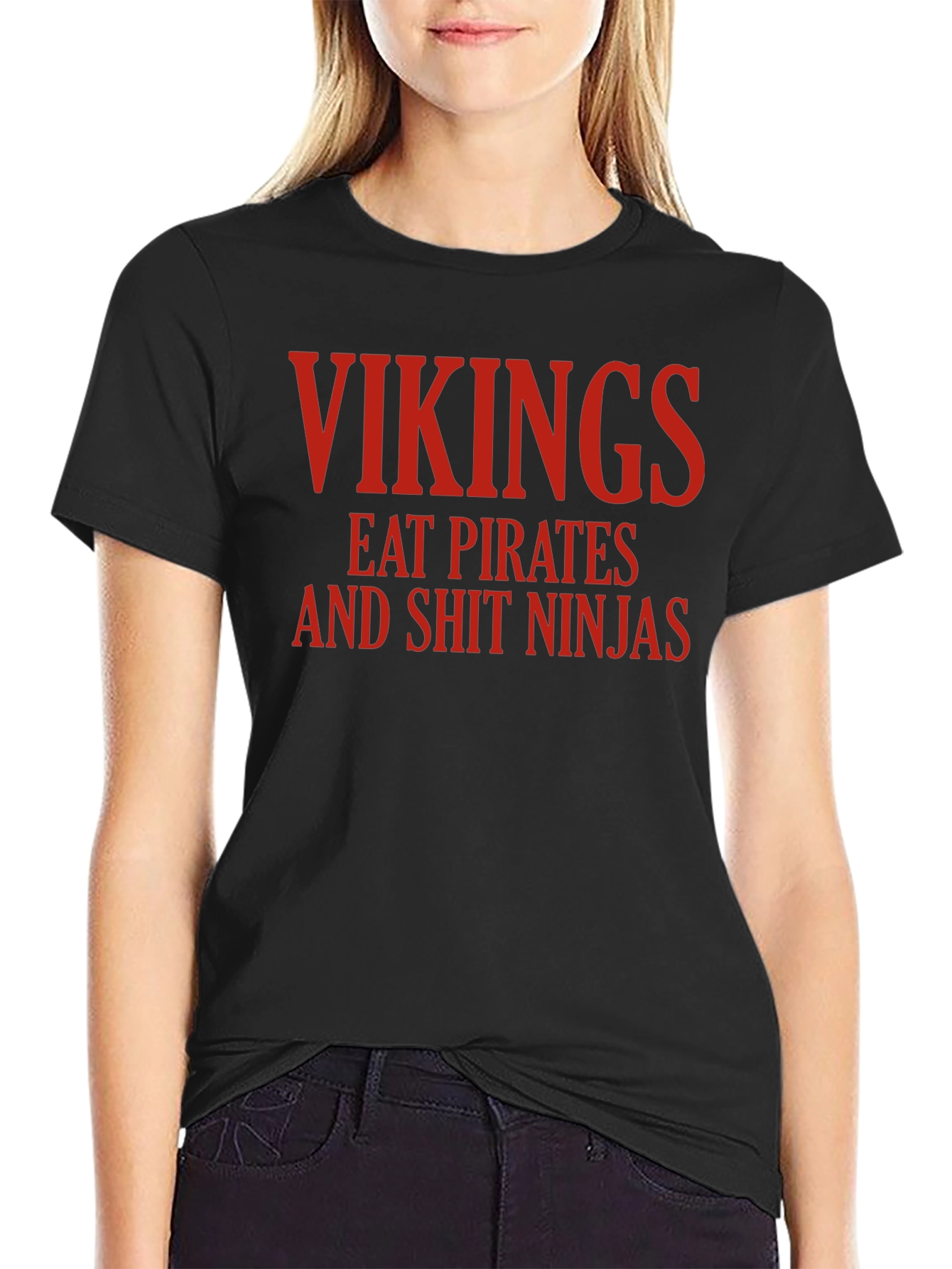Vikings Eat Pirates Funny Graphic T-Shirt