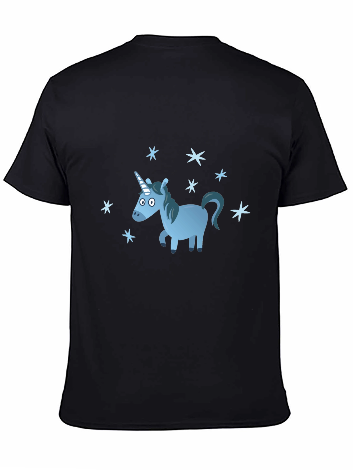 Blue Unicorn Stars Graphic T-Shirt