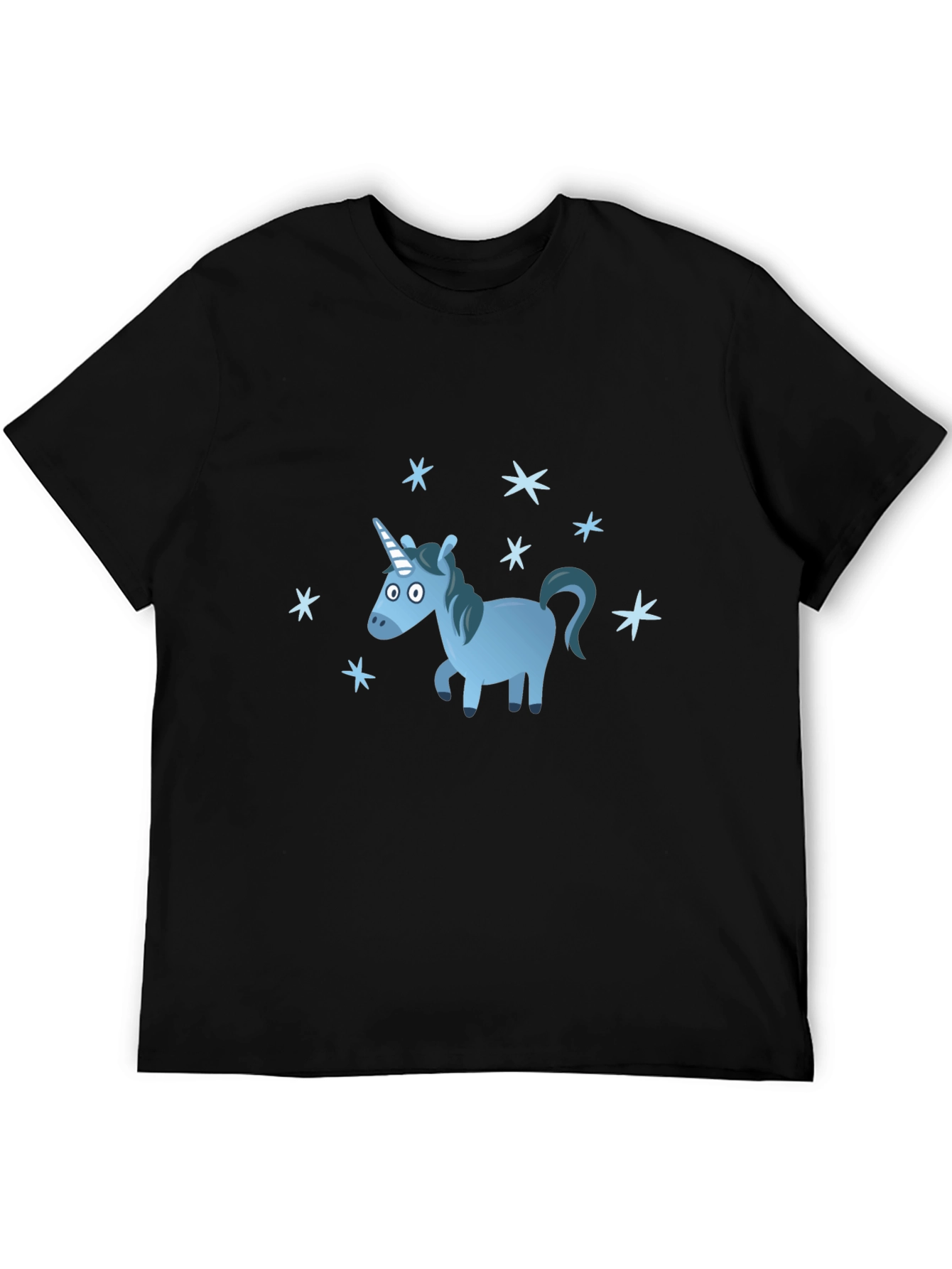 Blue Unicorn Stars Graphic T-Shirt