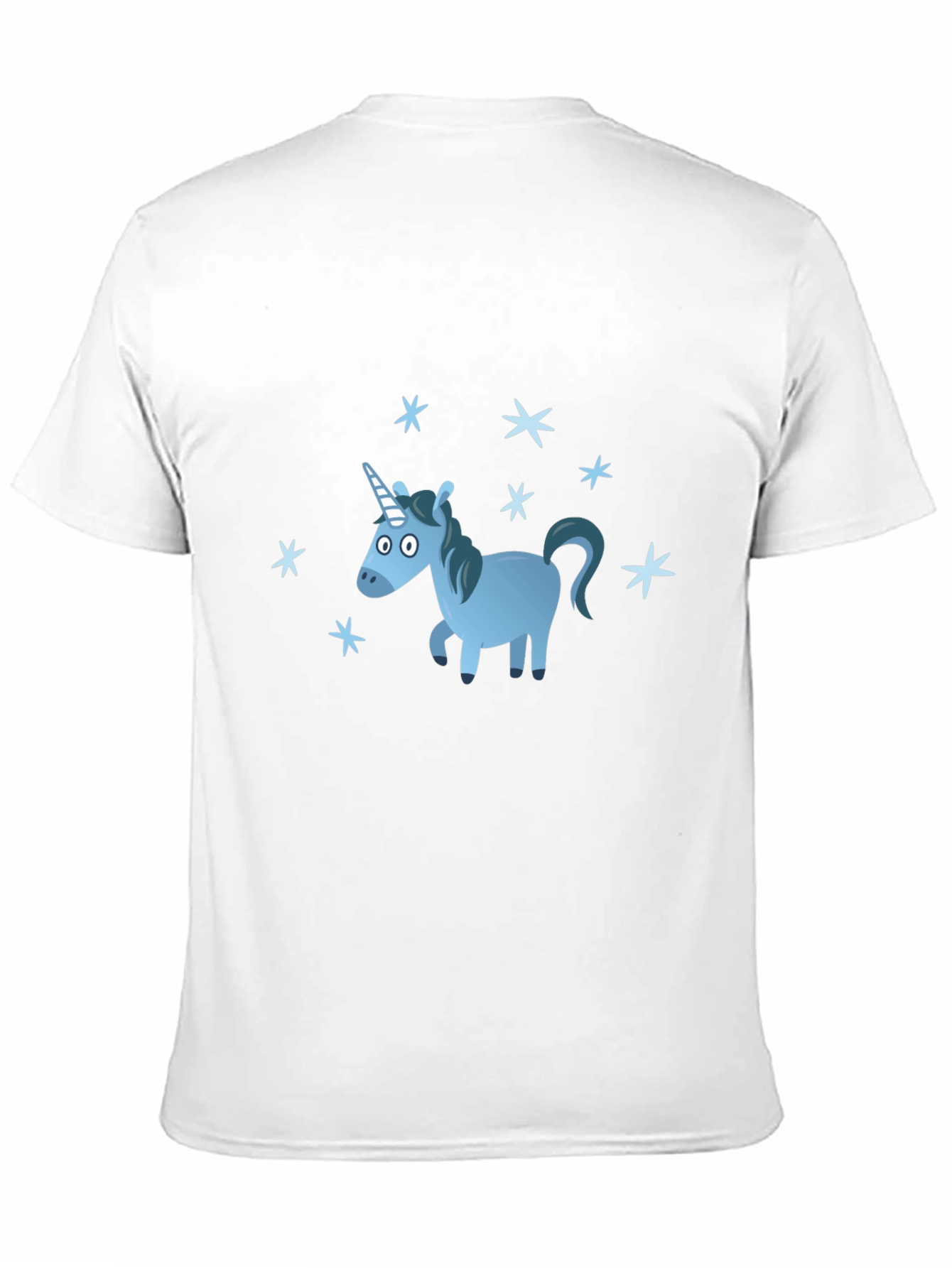 Blue Unicorn Stars Graphic T-Shirt