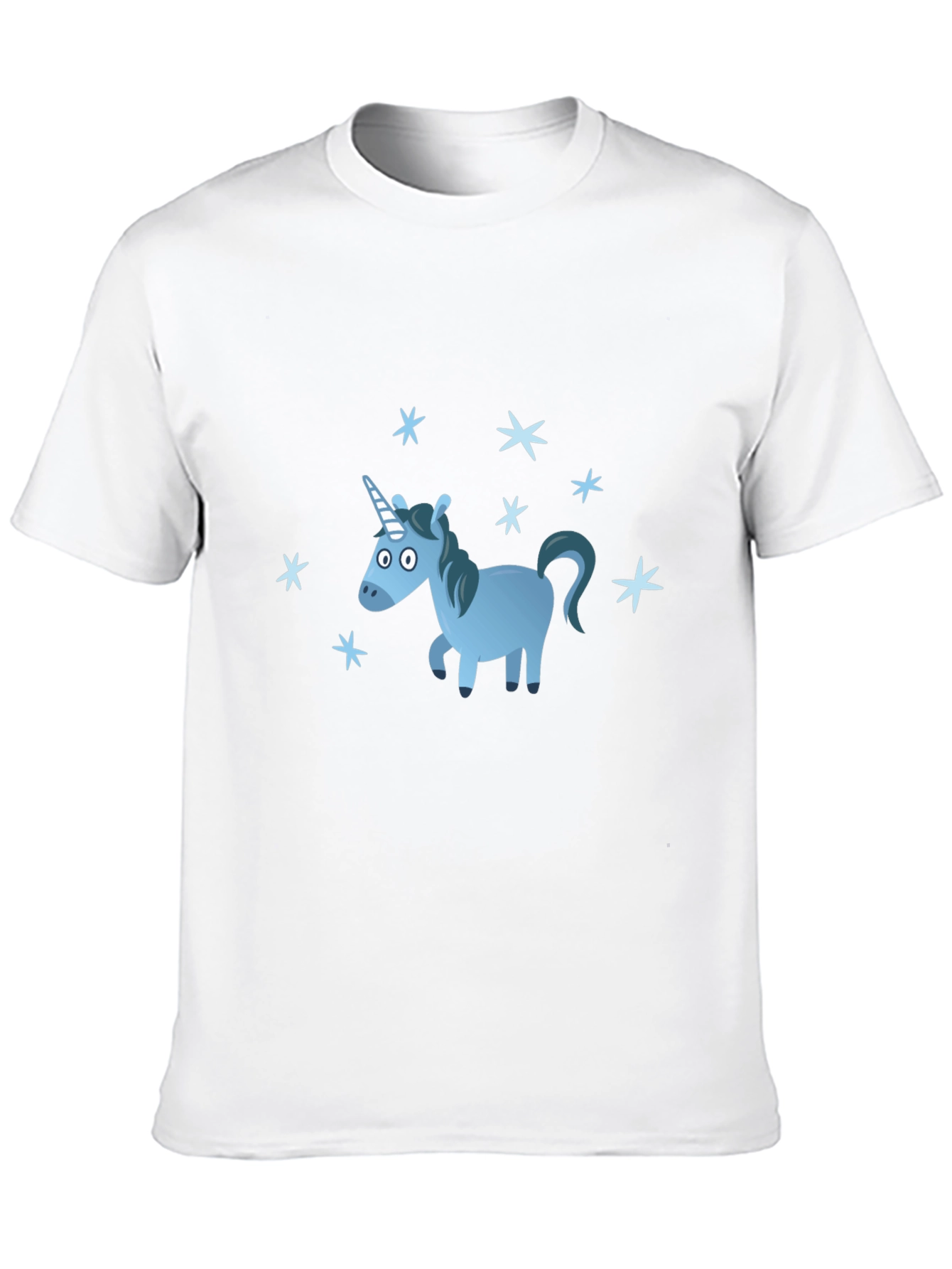 Blue Unicorn Stars Graphic T-Shirt