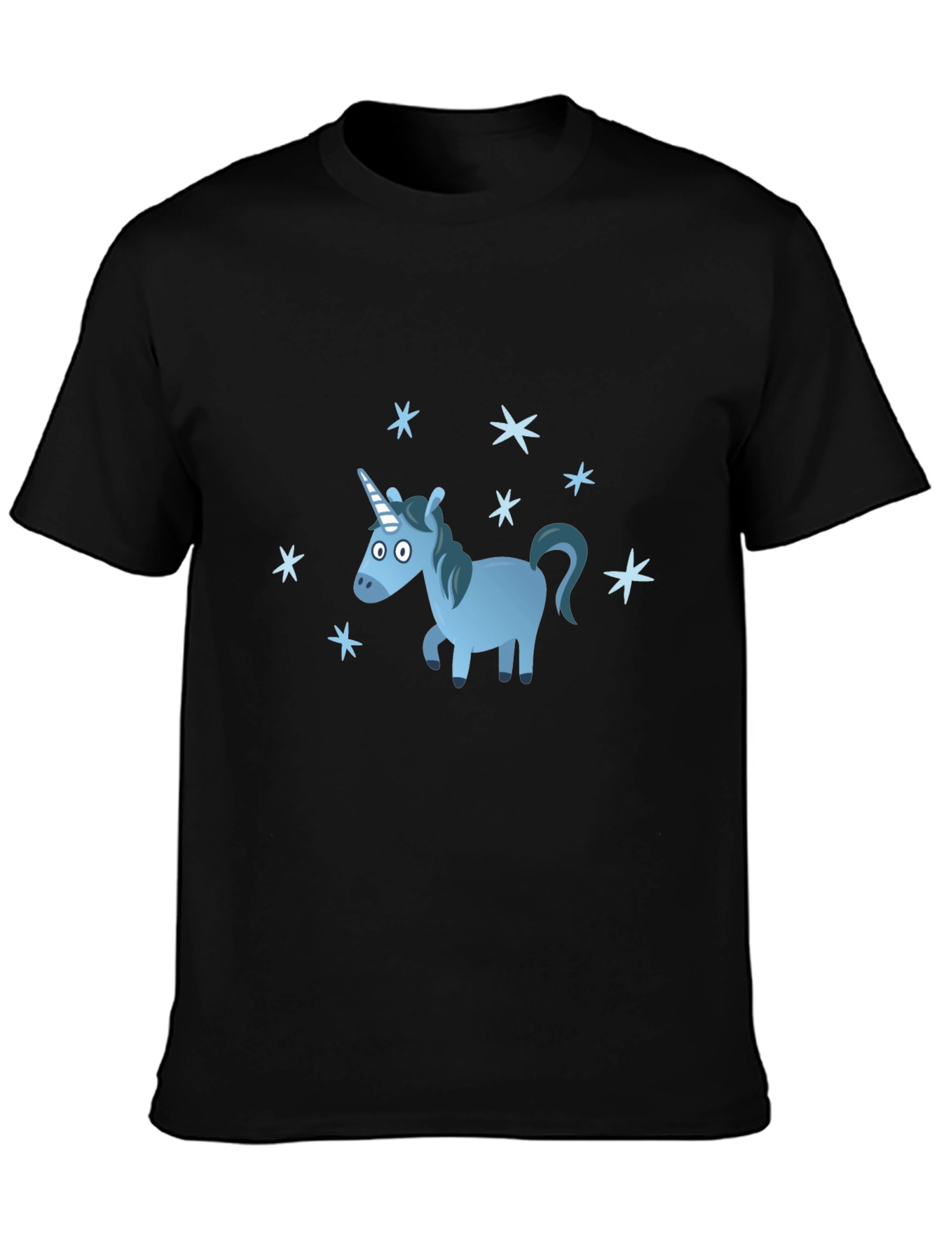Blue Unicorn Stars Graphic T-Shirt